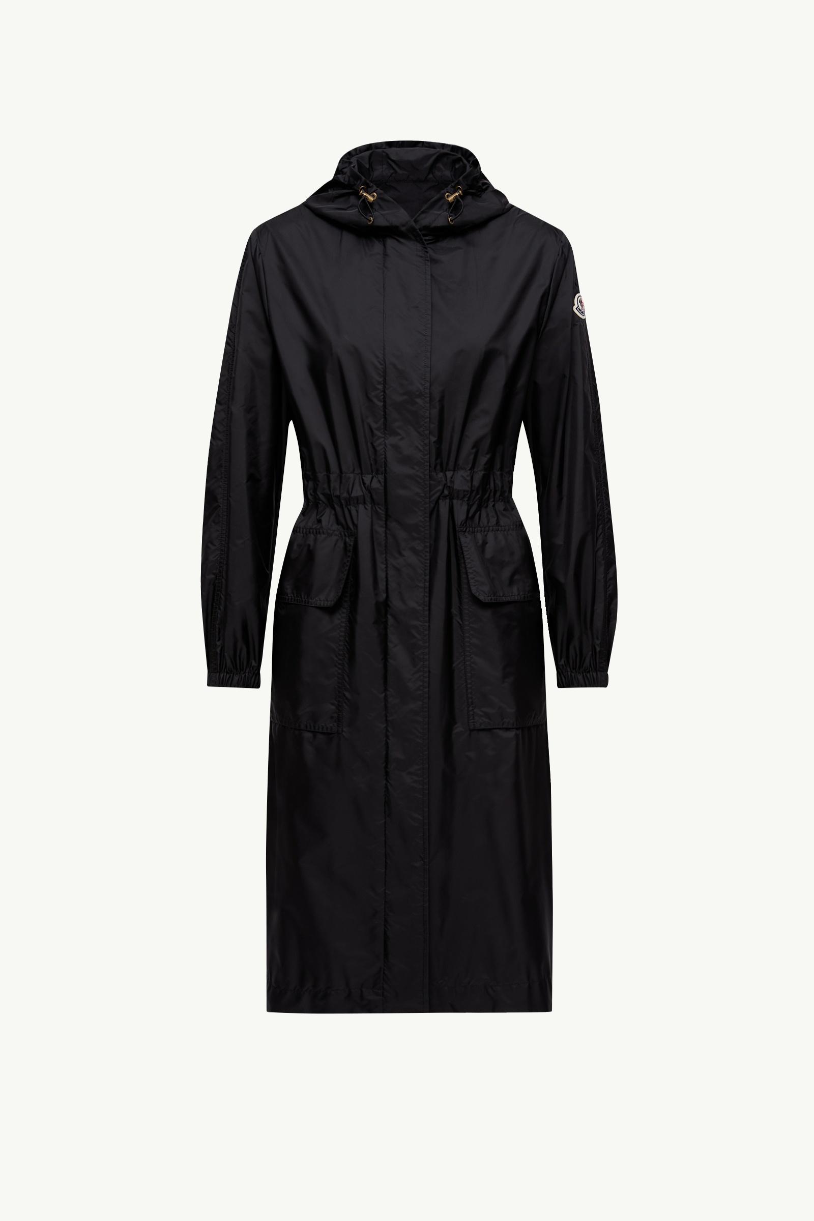 Black Hiengos Hooded Rain Coat - Long Jackets & Parka for Women