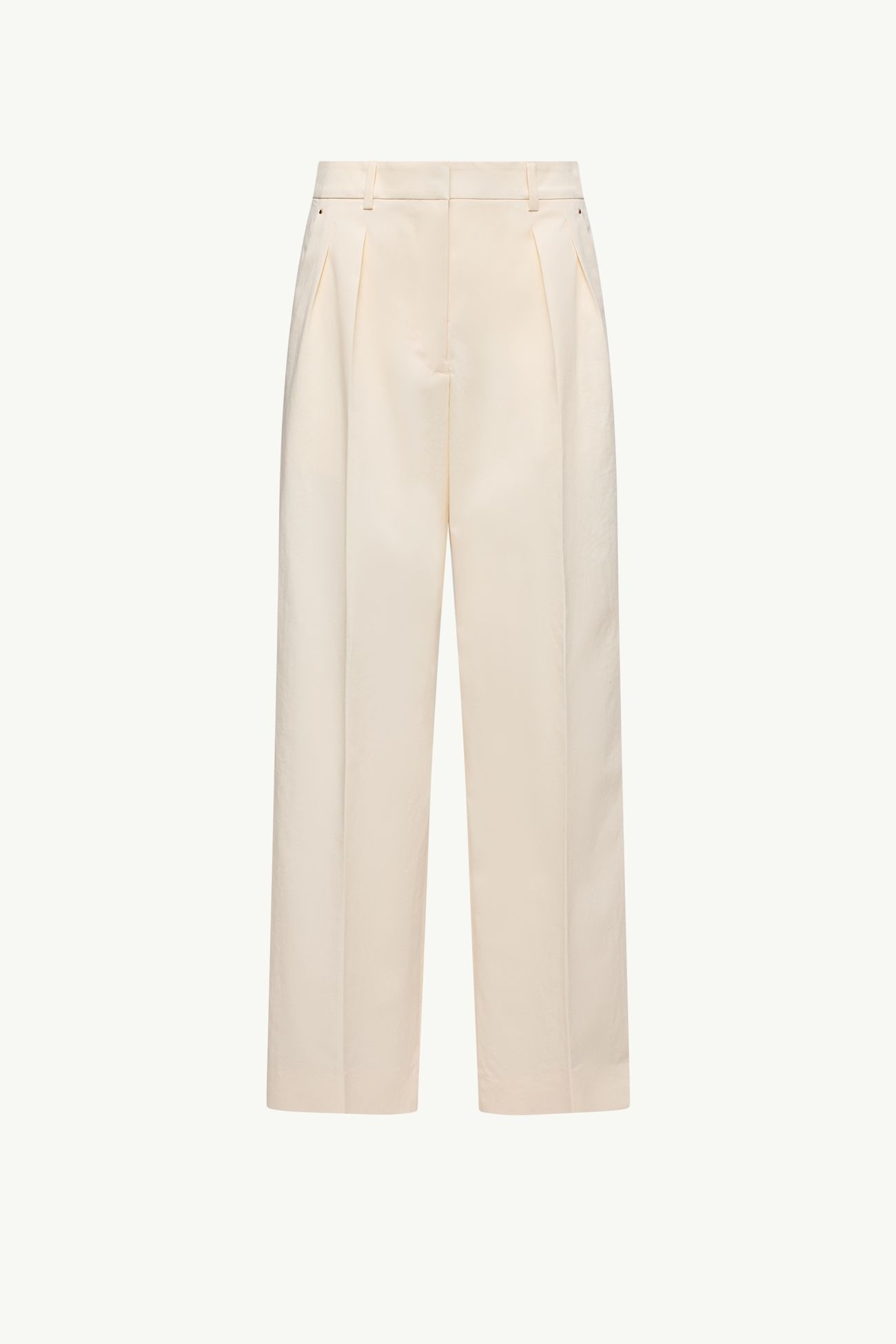 Pantalon ample en gabardine de coton Femmes Blanc Ivoire Moncler 2