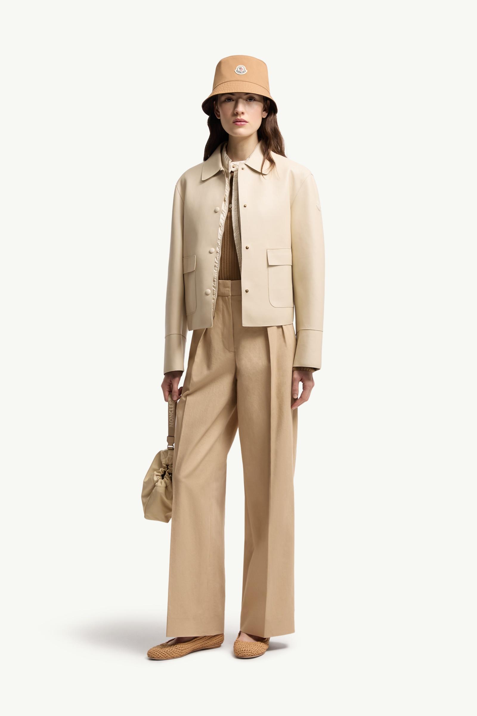 Cotton Gabardine Wide-Leg Tailored Pants