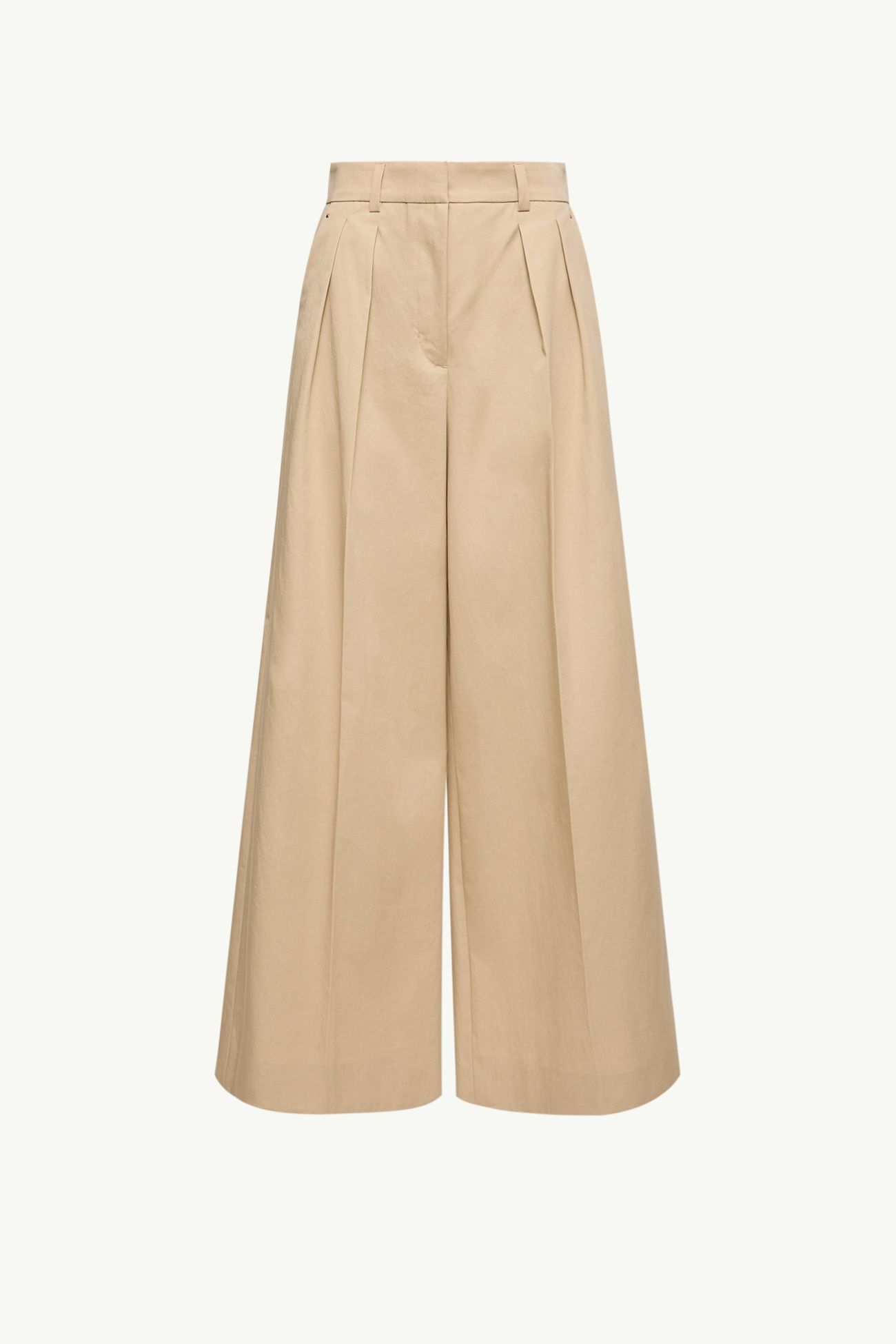 Cotton Gabardine Wide-Leg Tailored Trousers Women Beige Moncler 2