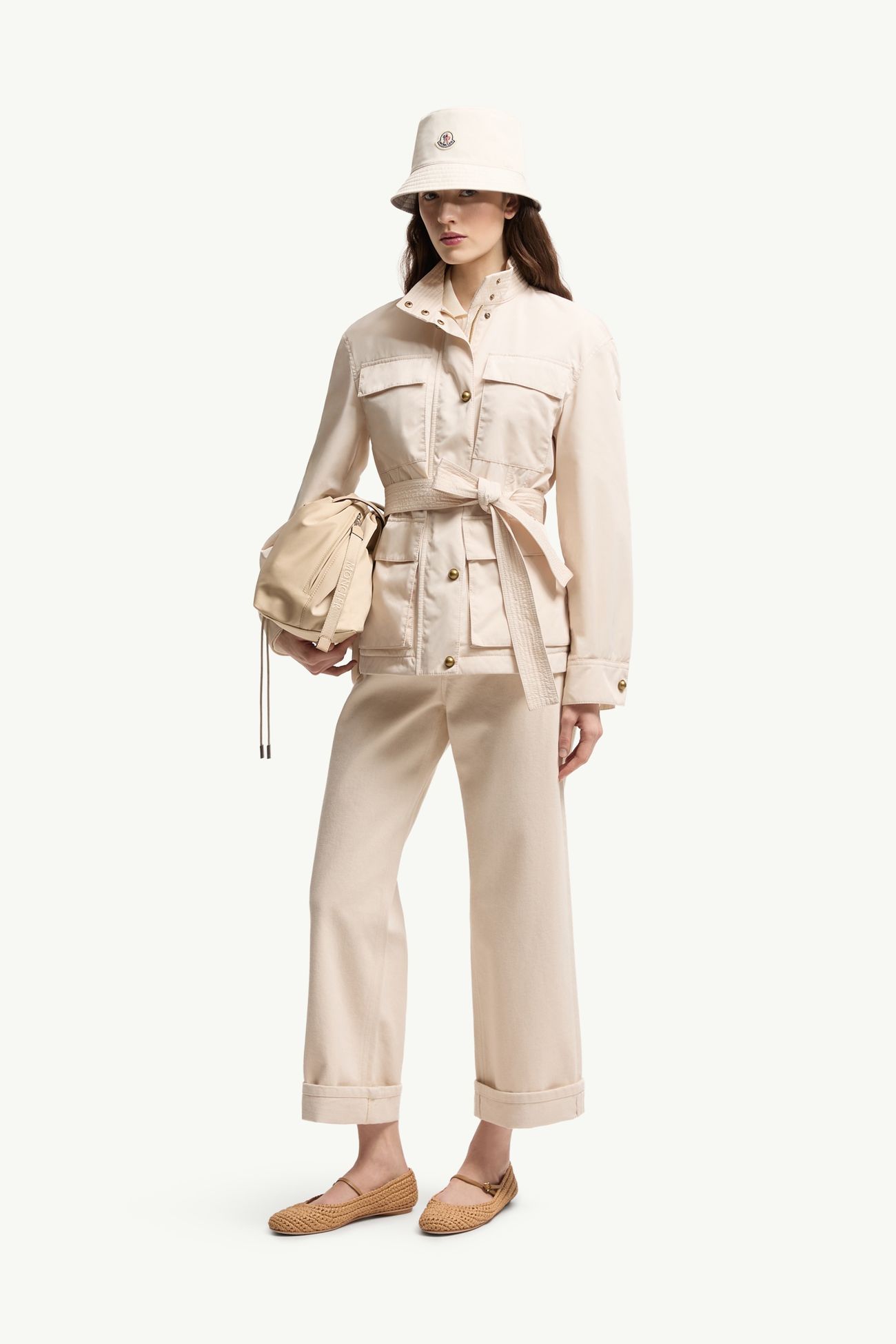 크롭 진 여성 화이트 아이보리 Moncler 0