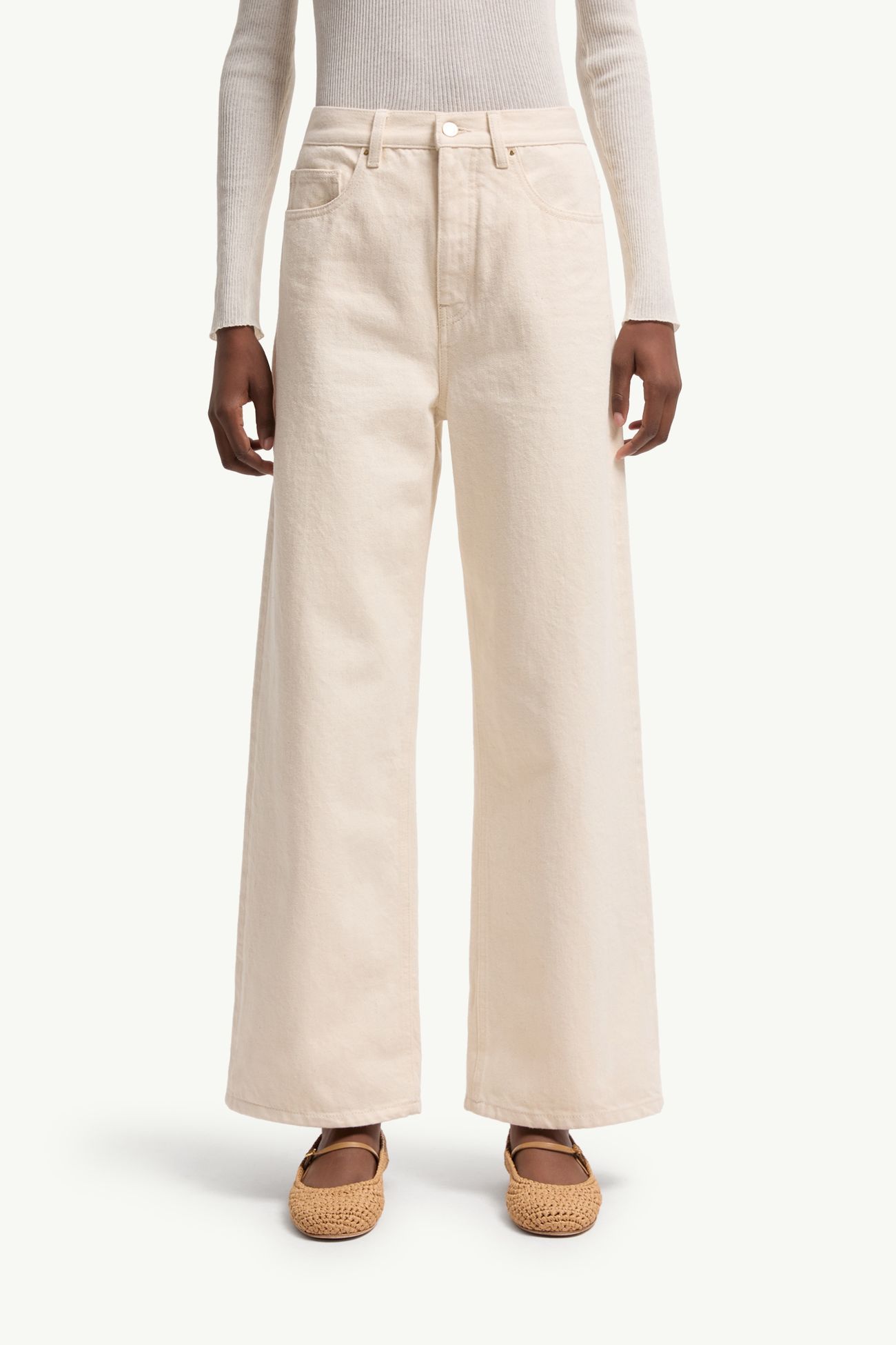 Cropped Jeans Women White Ivory Moncler 3