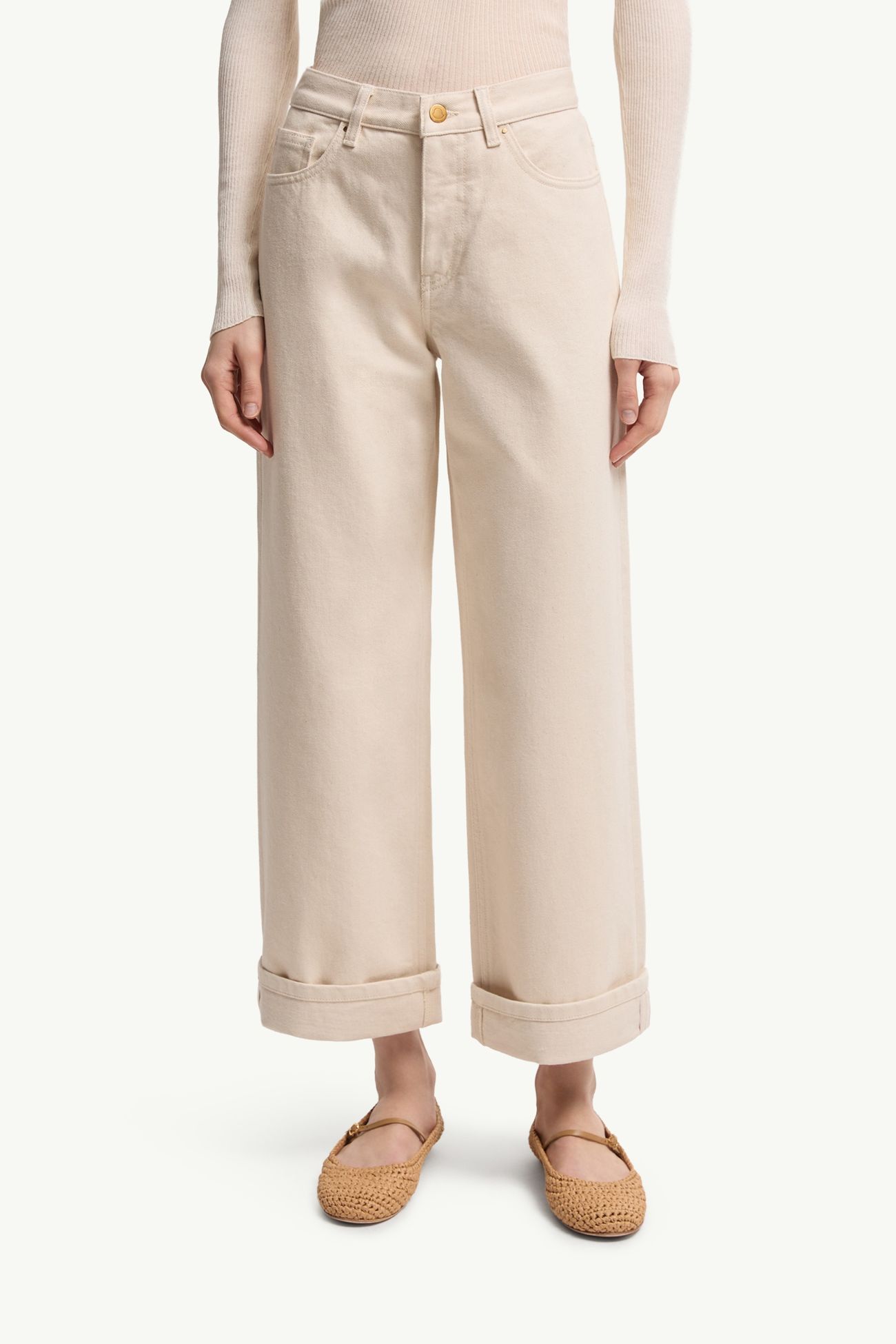 크롭 진 여성 화이트 아이보리 Moncler 3