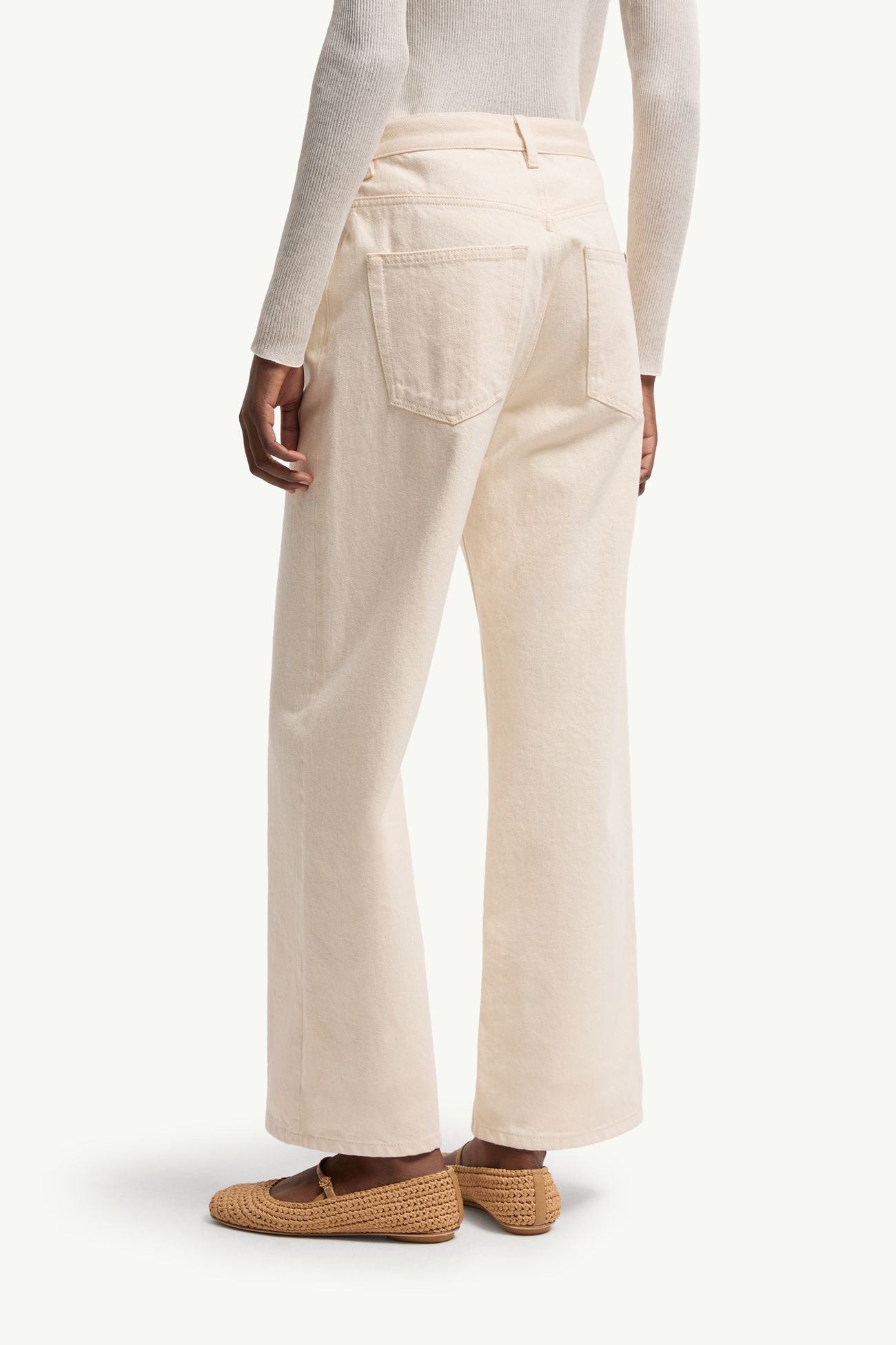 Verkürzte Jeans Damen Weiß-Elfenbein Moncler 4