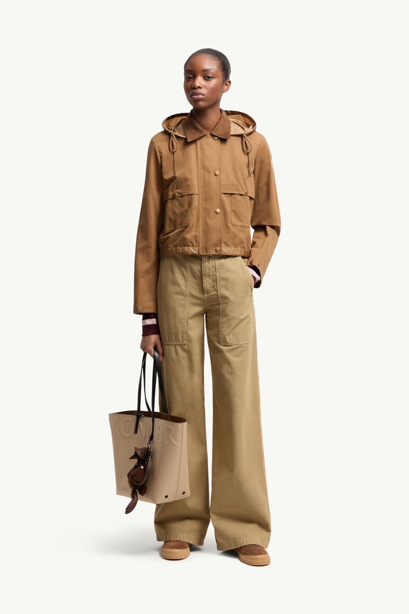 棉質闊腿長褲 女士 米色 Moncler 0