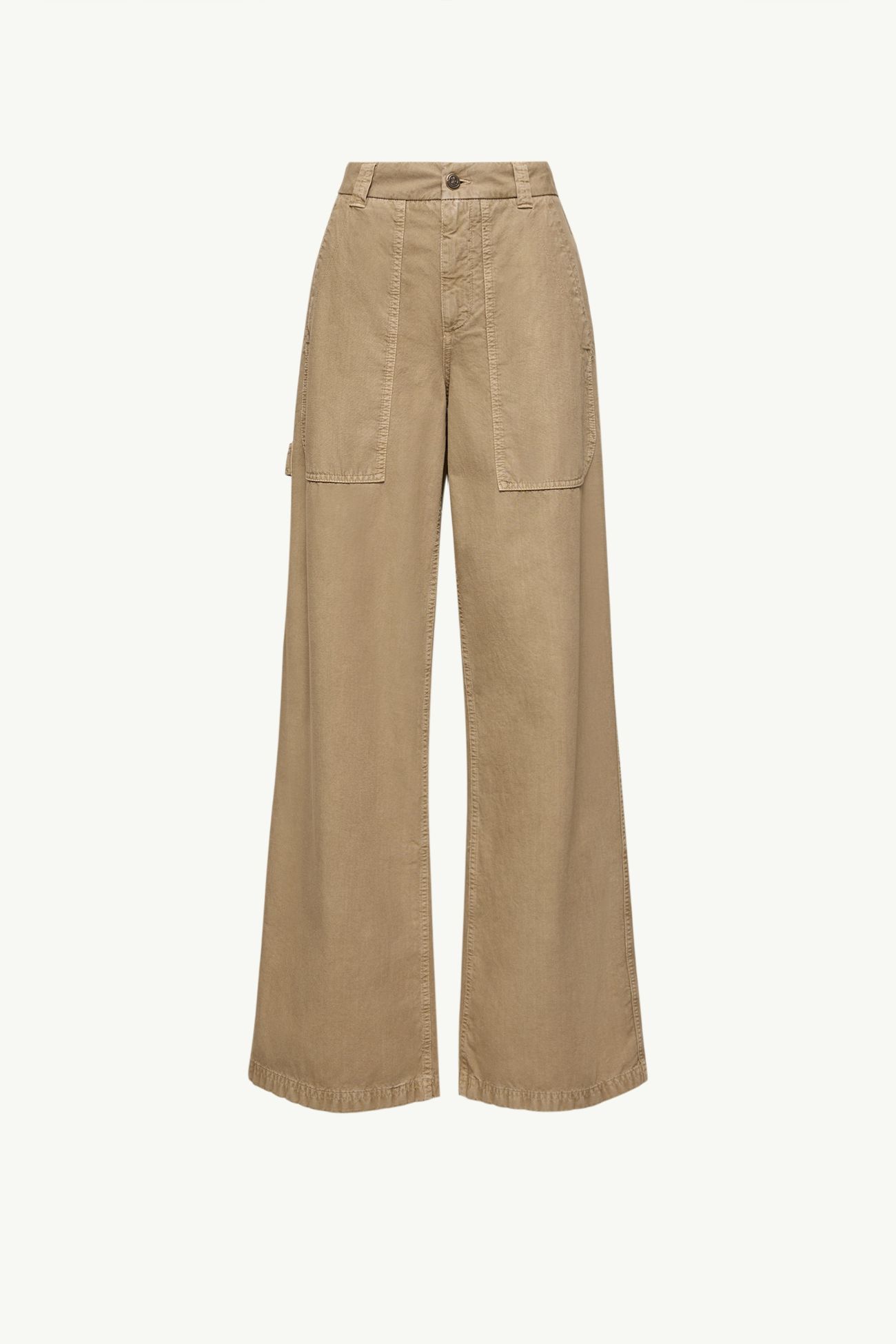 Pantaloni a gamba ampia in cotone Donna Beige Moncler 2