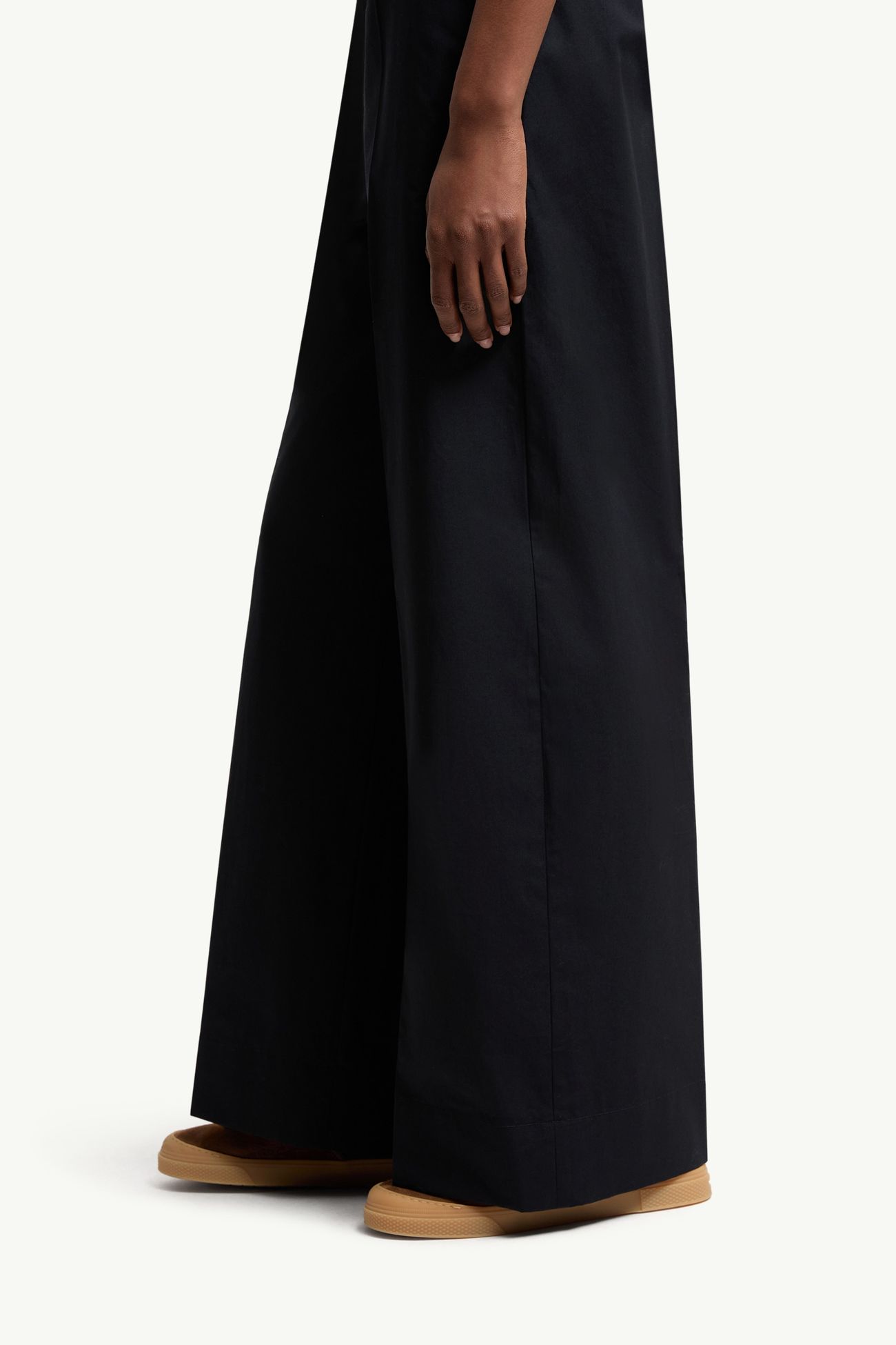 Pantaloni in Popeline di Cotone Donna Blu Navy Moncler 1