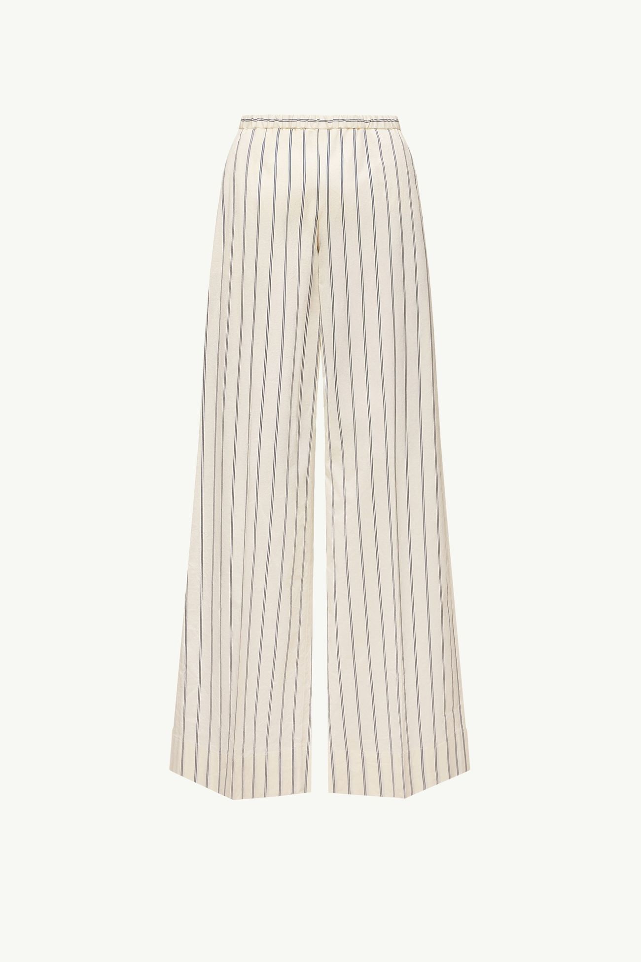Pantaloni in cotone e seta a righe Donna Bianco Moncler 2