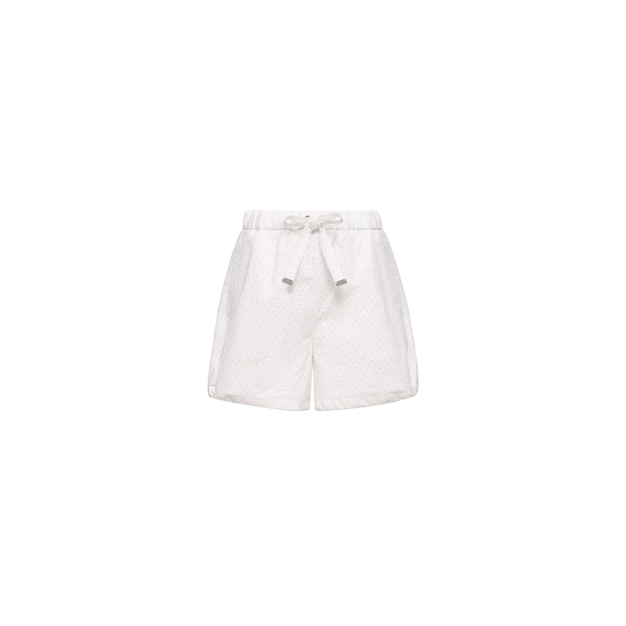 Moncler   San Gallo & Cotton Poplin Shorts for Women in White, Size: 42