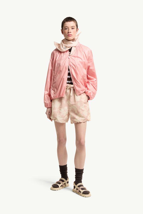 Floral Print Chiné Shorts Women White & Pink Moncler 0