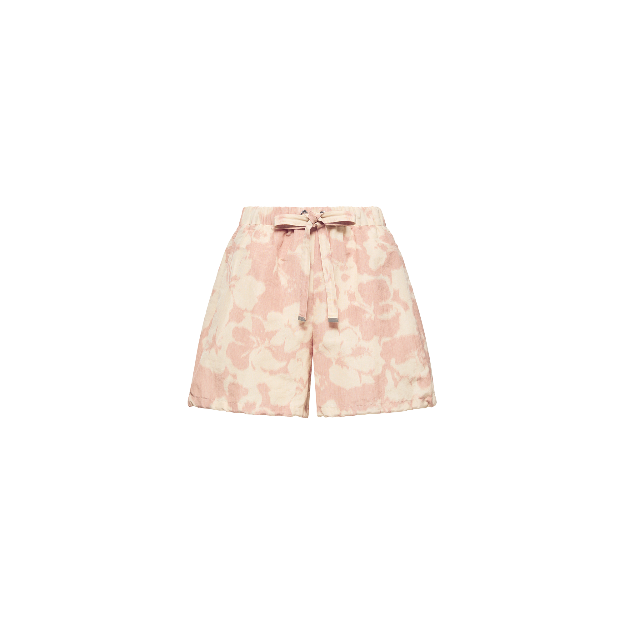 Moncler   Floral Print Chiné Shorts for Women in Pink, Size: 42