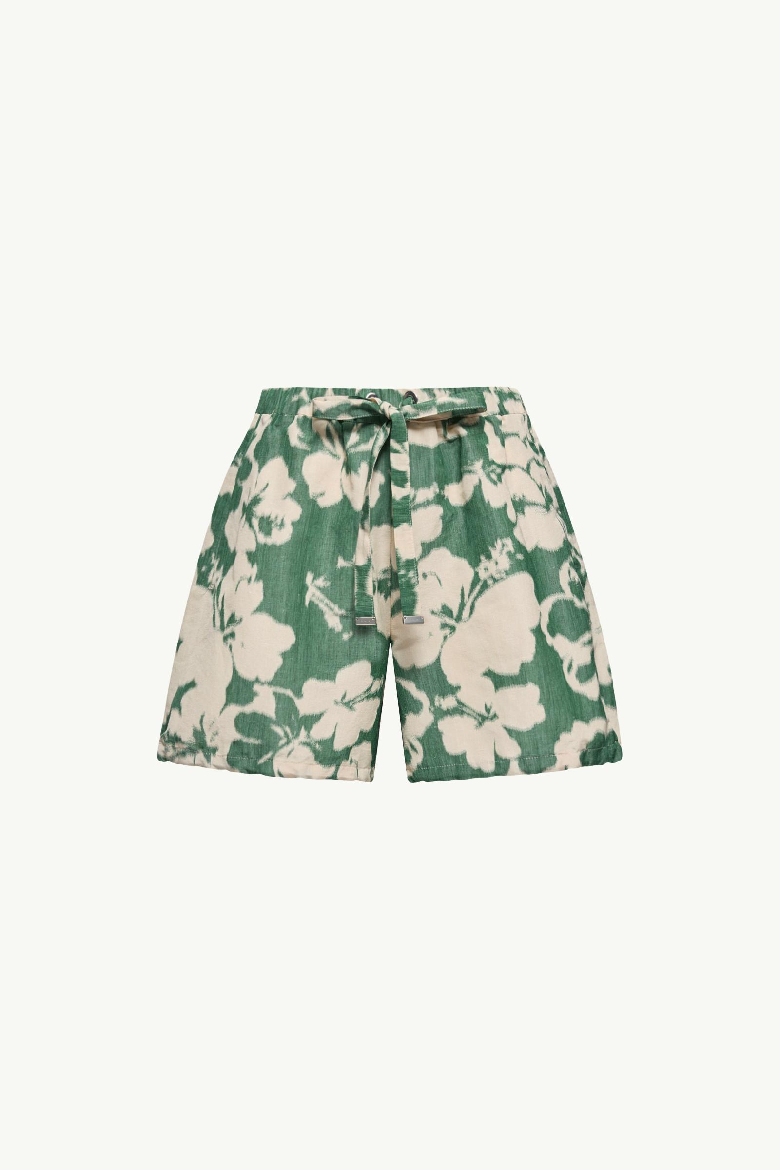 Shorts de chiné con estampado floral Mujer Beige & Verde Moncler, 1 of 0