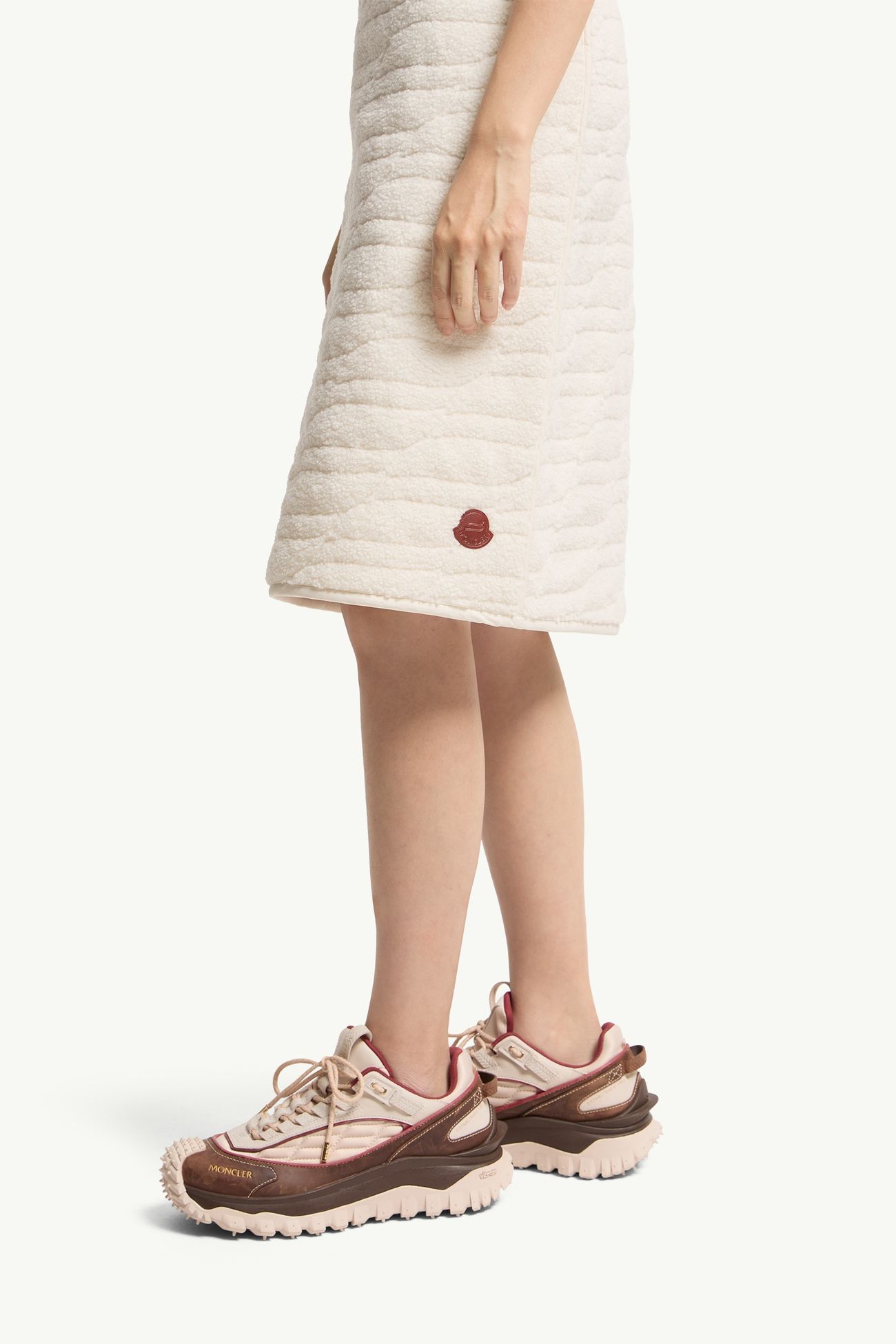 Knielanger gepolsterter Teddy-Rock Damen Weiß Moncler 1