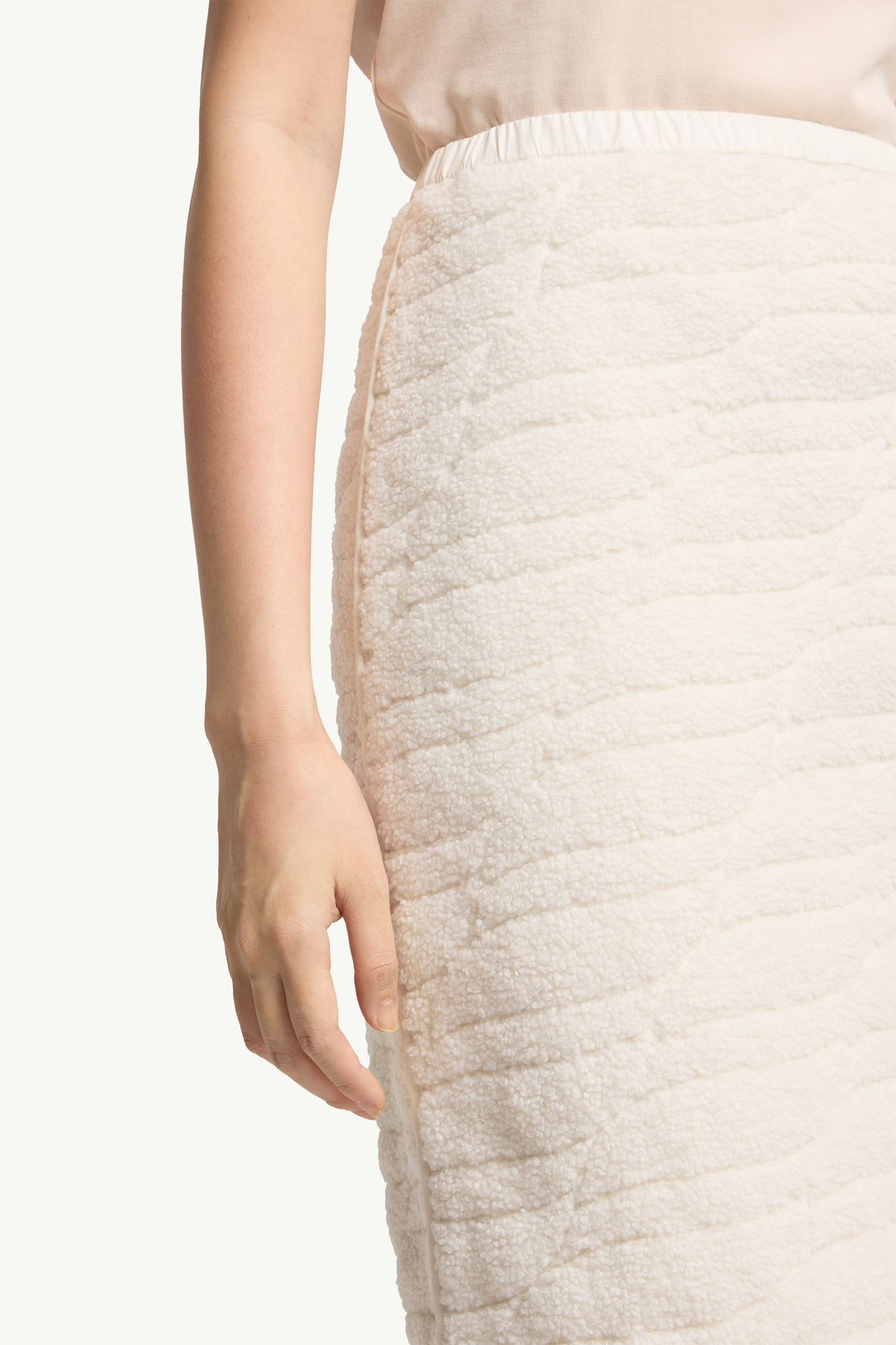 Falda hasta la rodilla acolchada efecto peluche Mujer Blanco Moncler 5