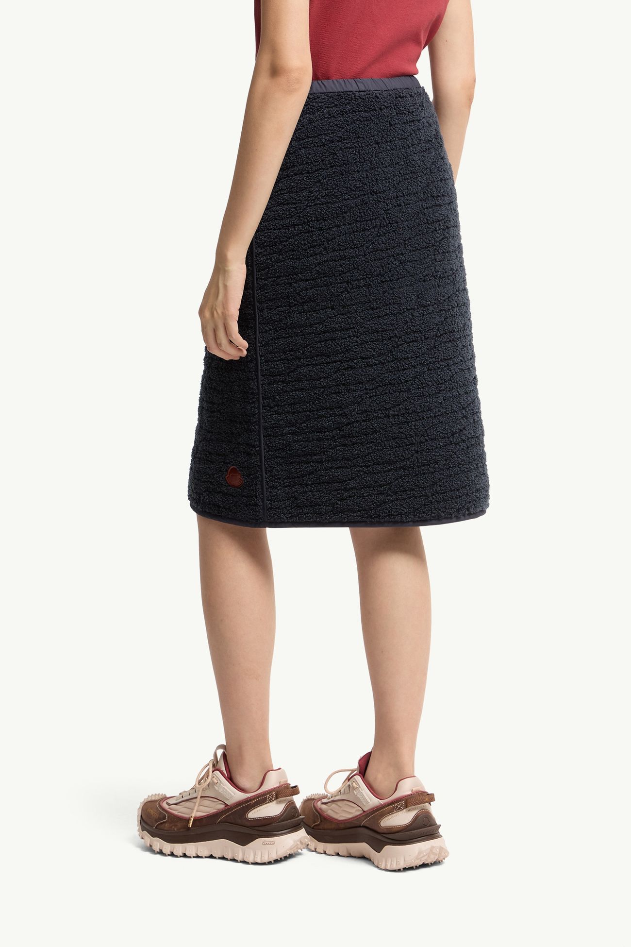 Falda hasta la rodilla acolchada efecto peluche Mujer Azul marino Moncler 4