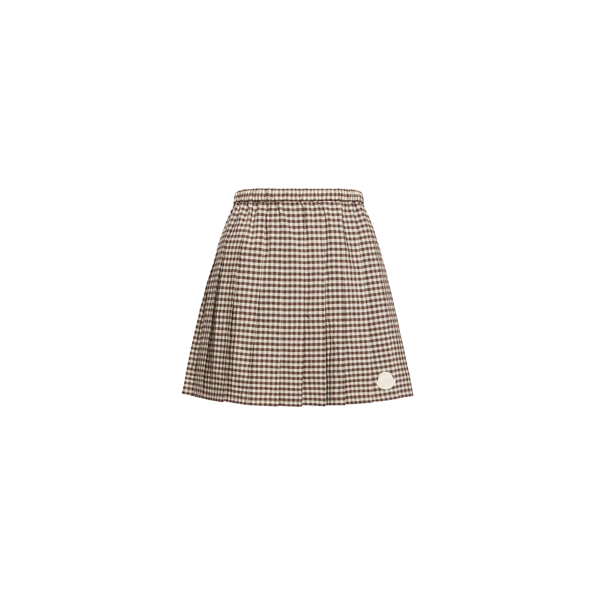 Moncler   Vichy Cotton Blend Pleated Mini Skirt for Women, Size: M