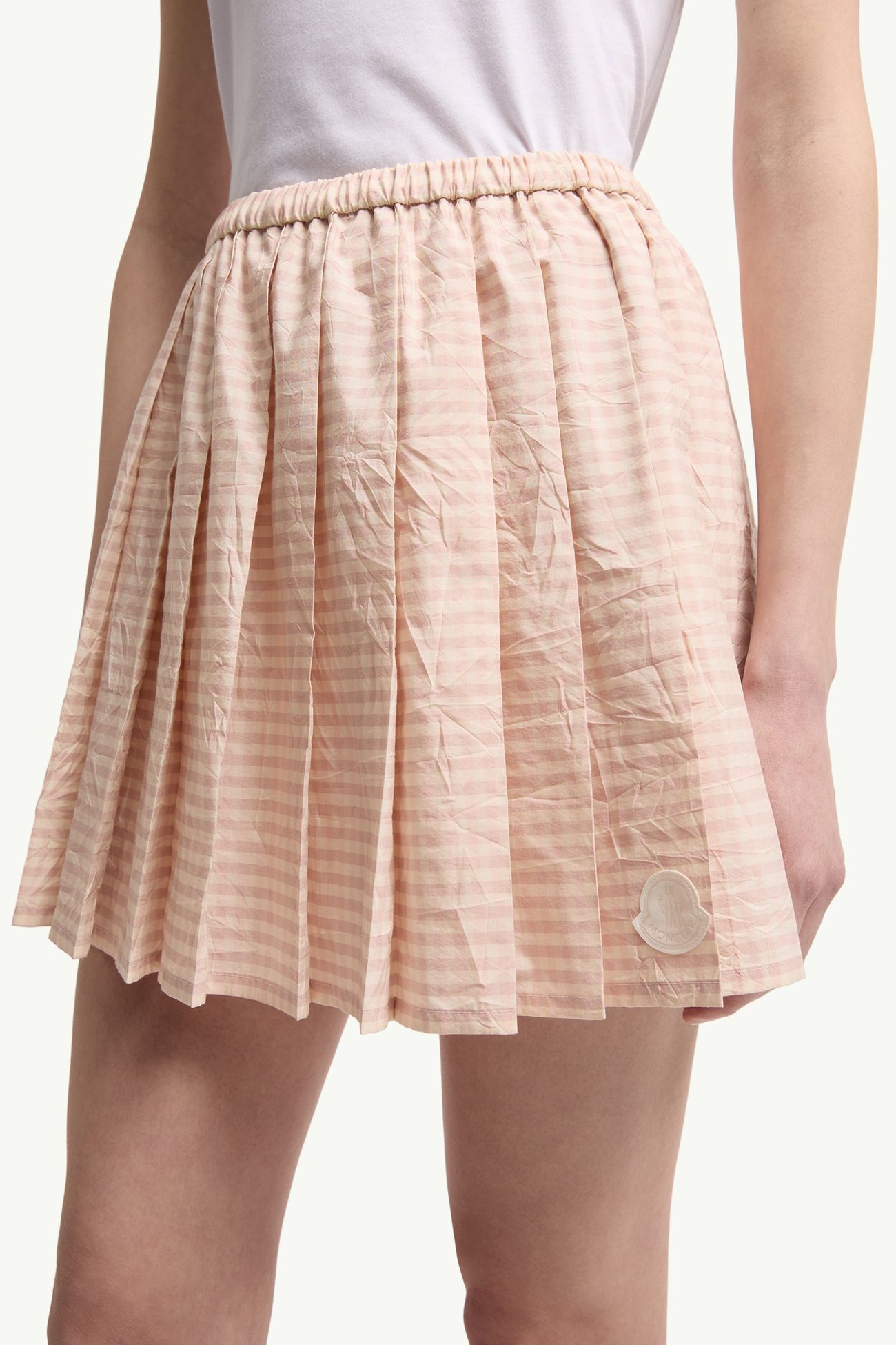 Vichy Mini-Faltenrock aus einer Baumwollmischung Damen Hellpink Moncler 1