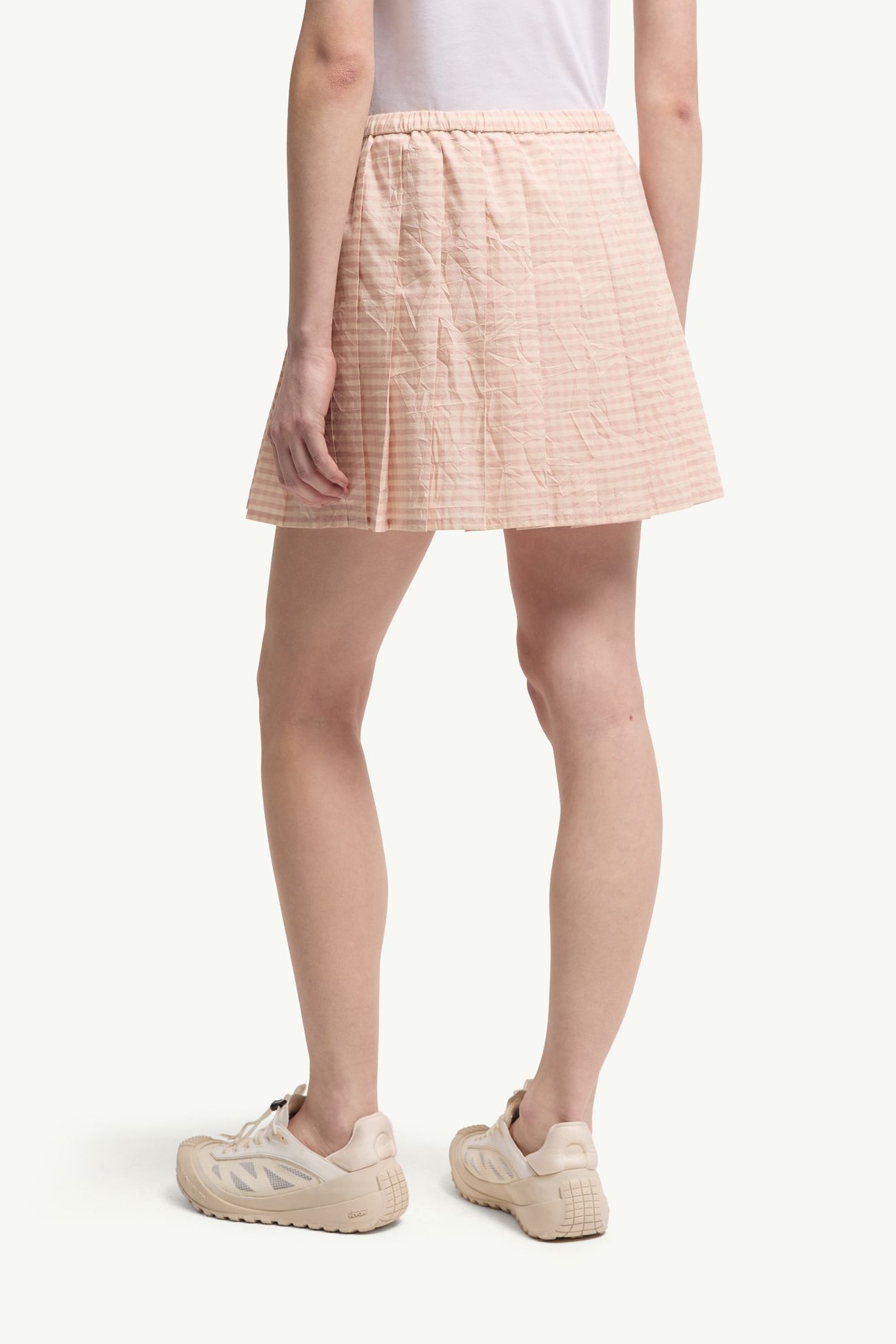 Vichy Mini-Faltenrock aus einer Baumwollmischung Damen Hellpink Moncler 4