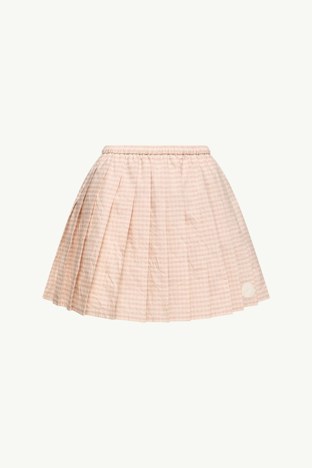 Vichy Cotton Blend Pleated Mini Skirt Women Light Pink Moncler 2