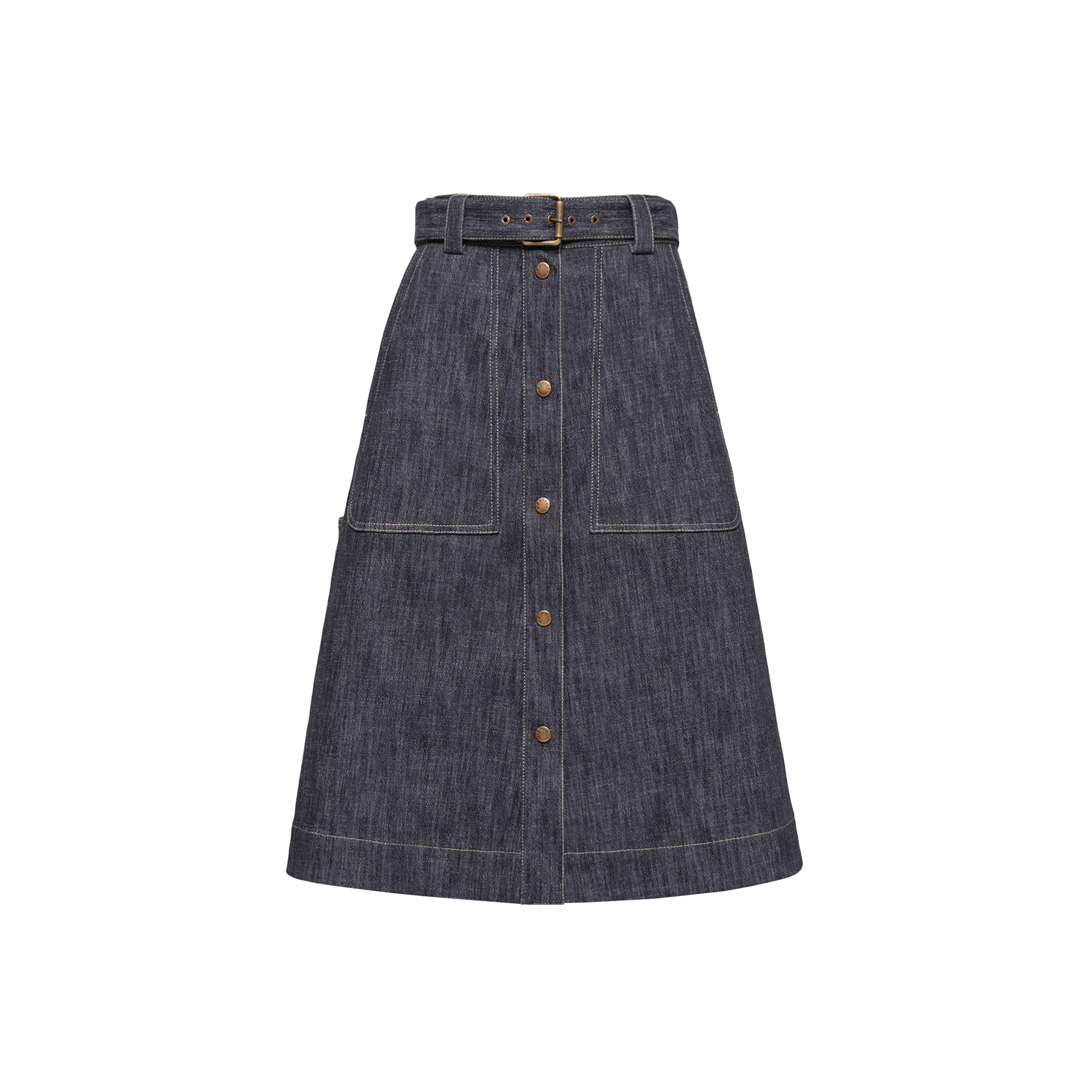 Moncler   Denim Knee-Length Skirt for Women in Blue, Size: 42
