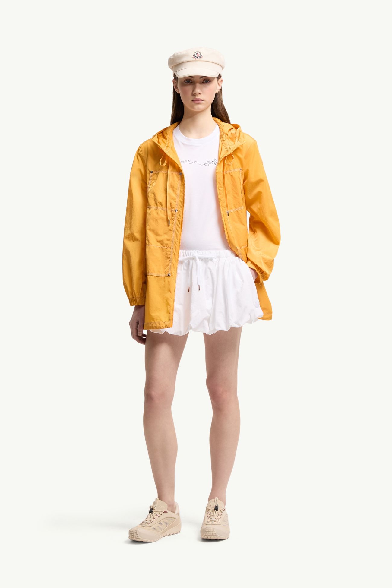 棉質混紡燈籠迷你半截裙 女士 白色 Moncler 0