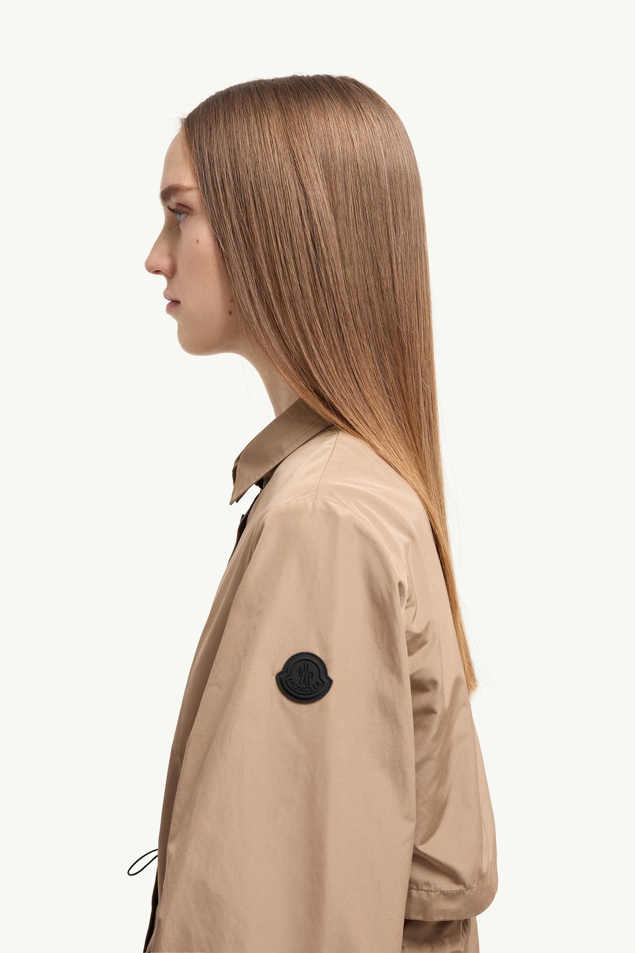 Long Sleeve Cotton Blend Shirt Women Beige Moncler 1