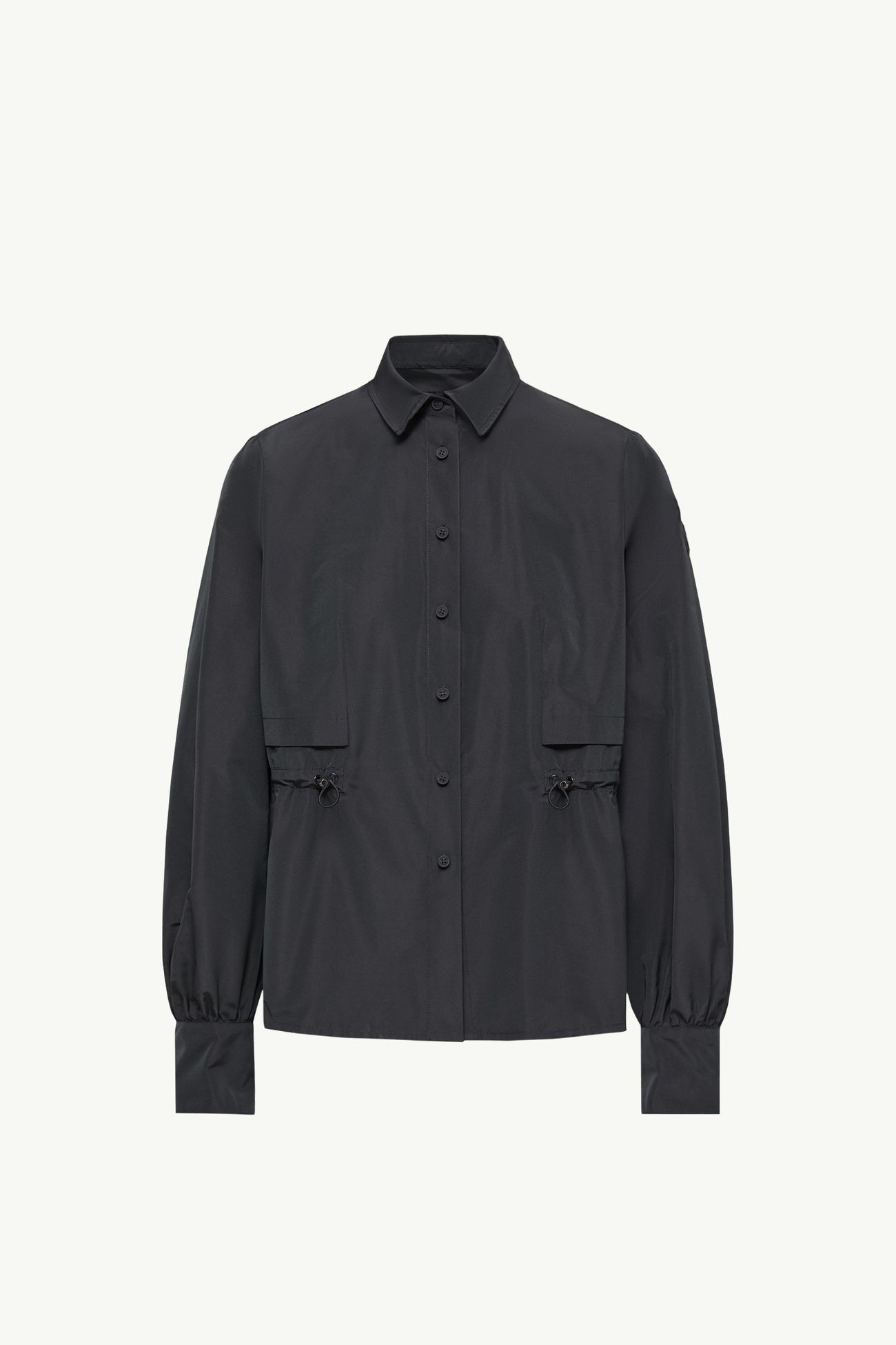 Long Sleeve Cotton Blend Shirt Women Black Moncler 2