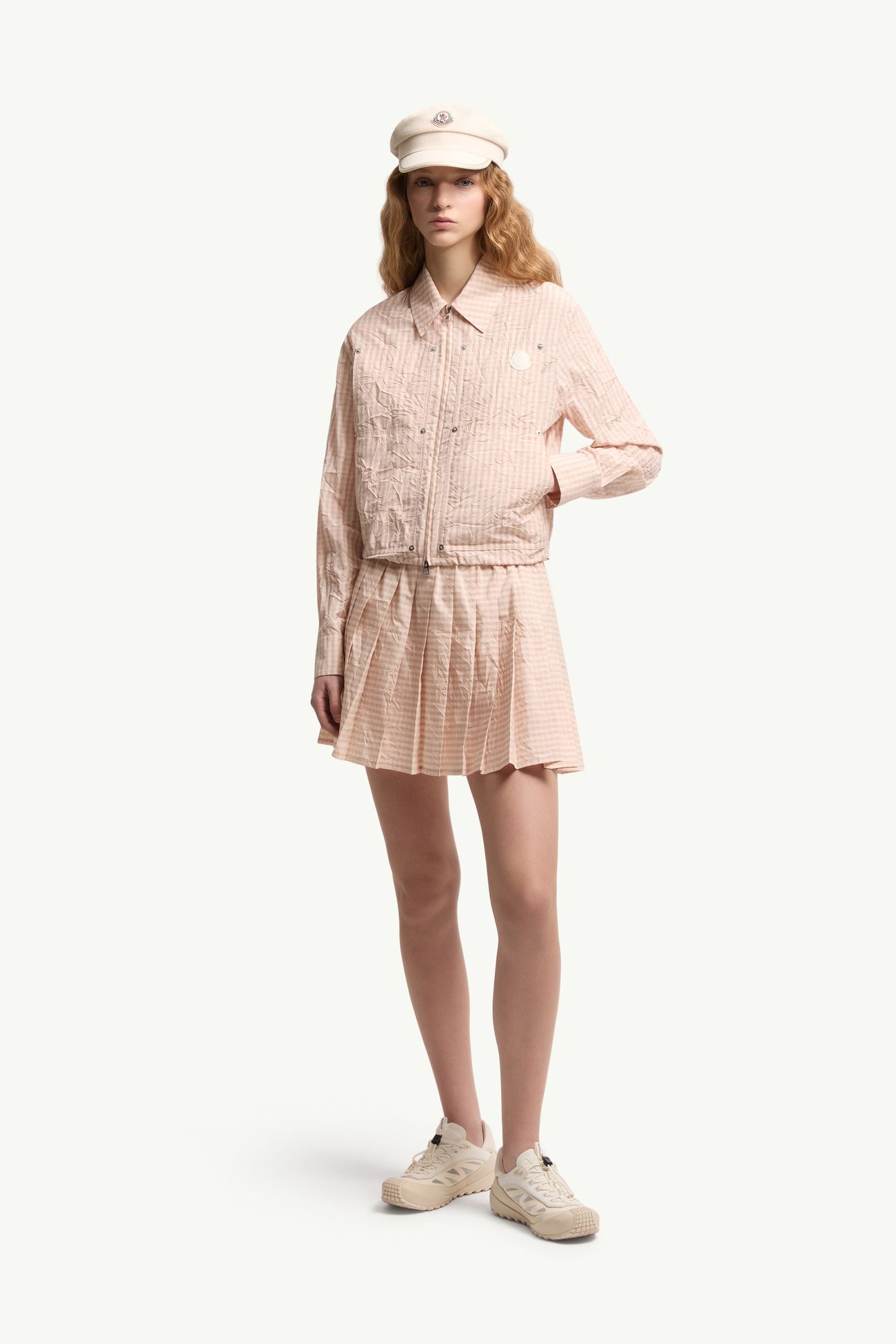 Chemise en coton mélangé à motif vichy Femmes Rose Clair Moncler 0