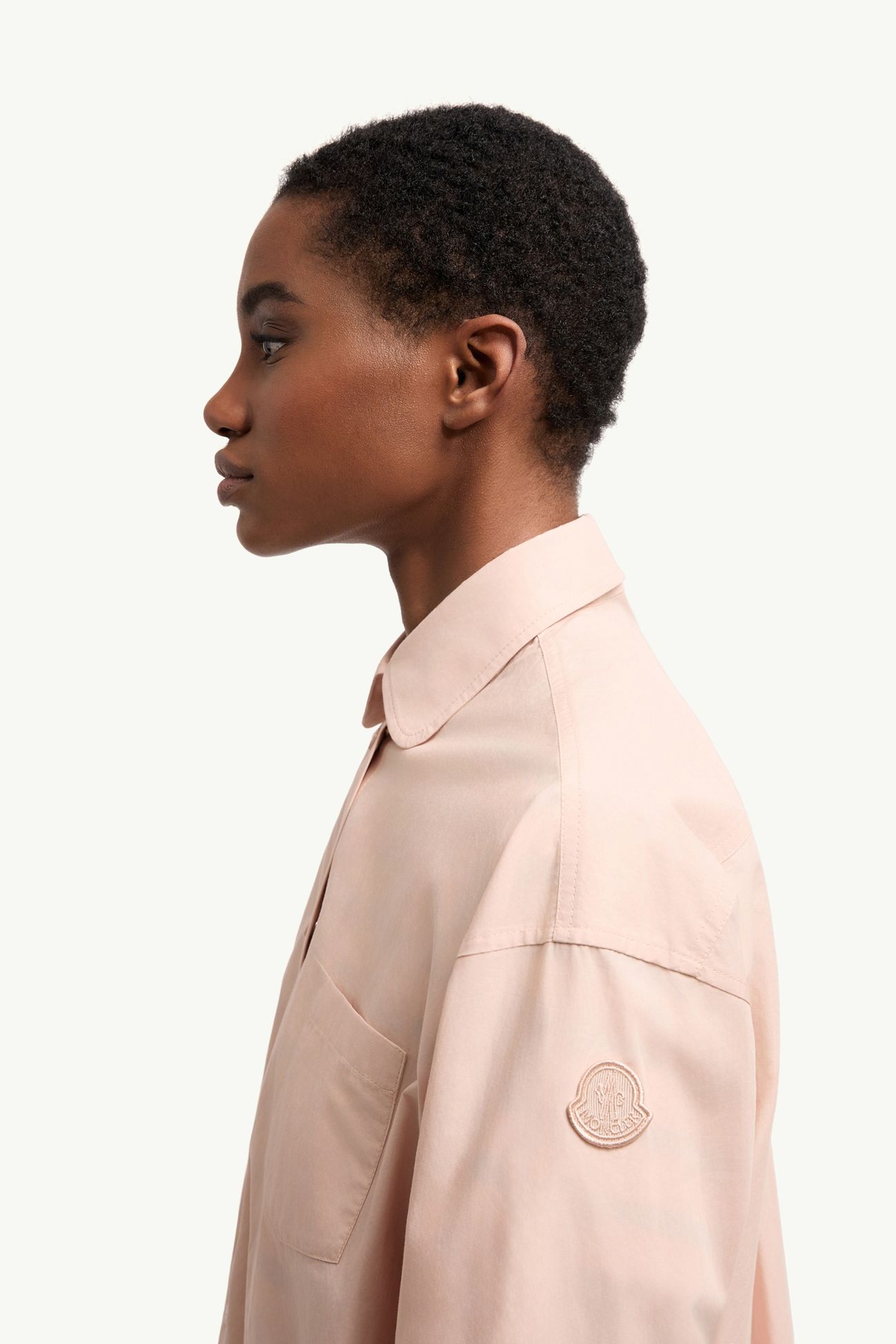 Chemise en popeline de coton à manches longues Femmes Rose Moncler 1