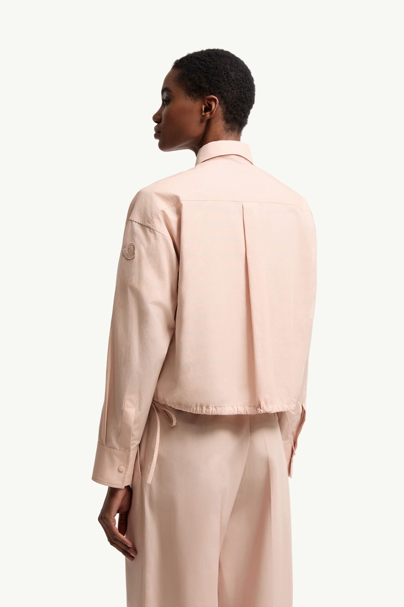 Chemise en popeline de coton à manches longues Femmes Rose Moncler 4