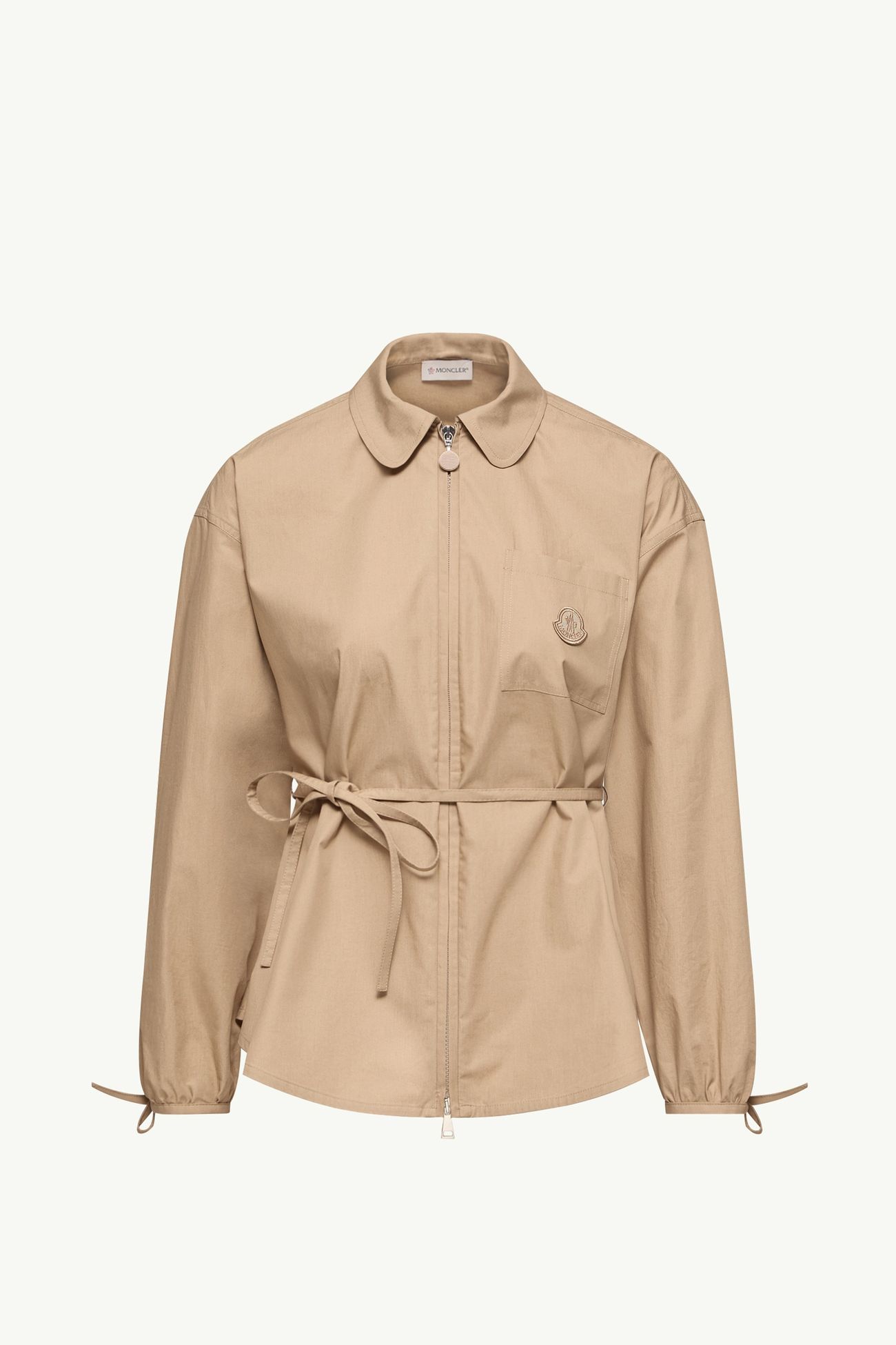 Hemdjacke aus Baumwollpopeline mit Reißverschluss Damen Beige Moncler 2