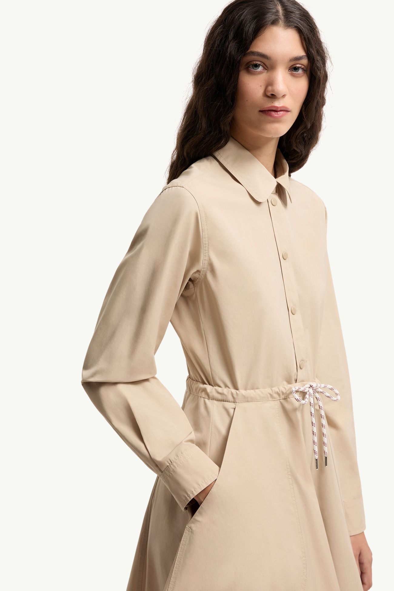 Abito chemisier midi in popeline Donna Beige Moncler 5