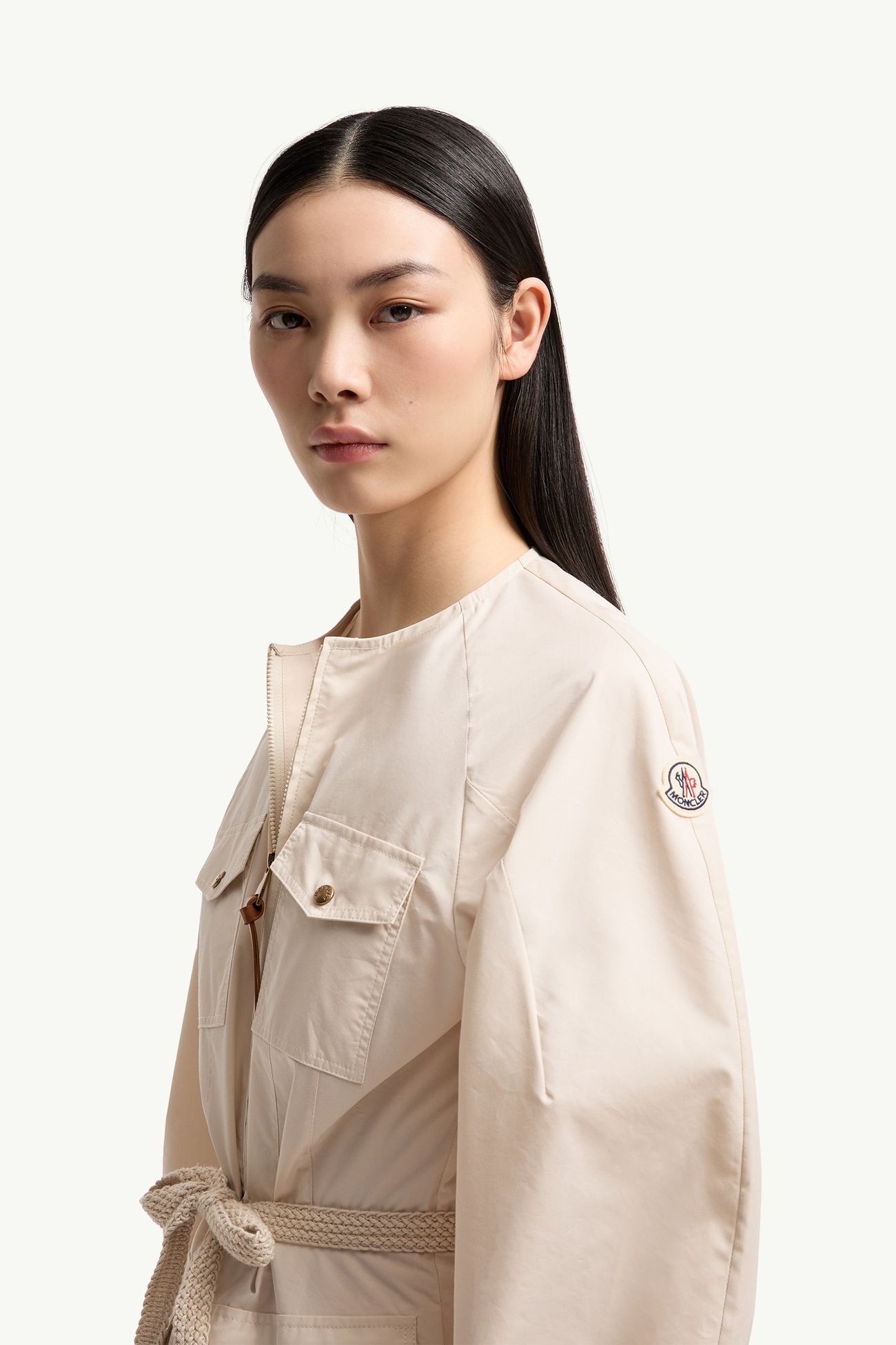 Vestido plisado de popelina Mujer Beige Claro Moncler 1