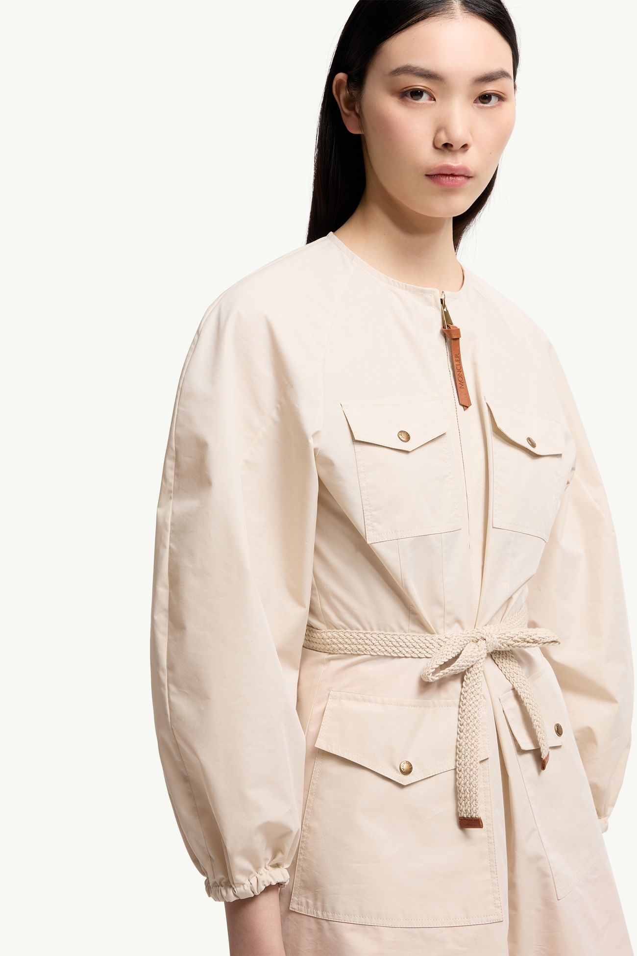 Abito plissettato in popeline Donna Beige Chiaro Moncler 5