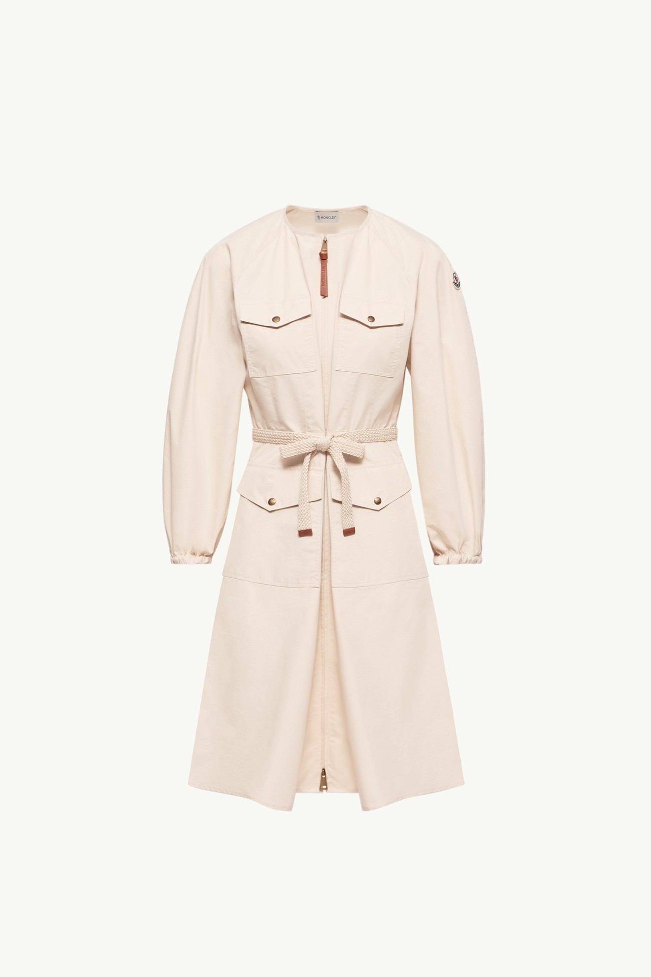 Pleated Poplin Dress Women Light Beige Moncler 2