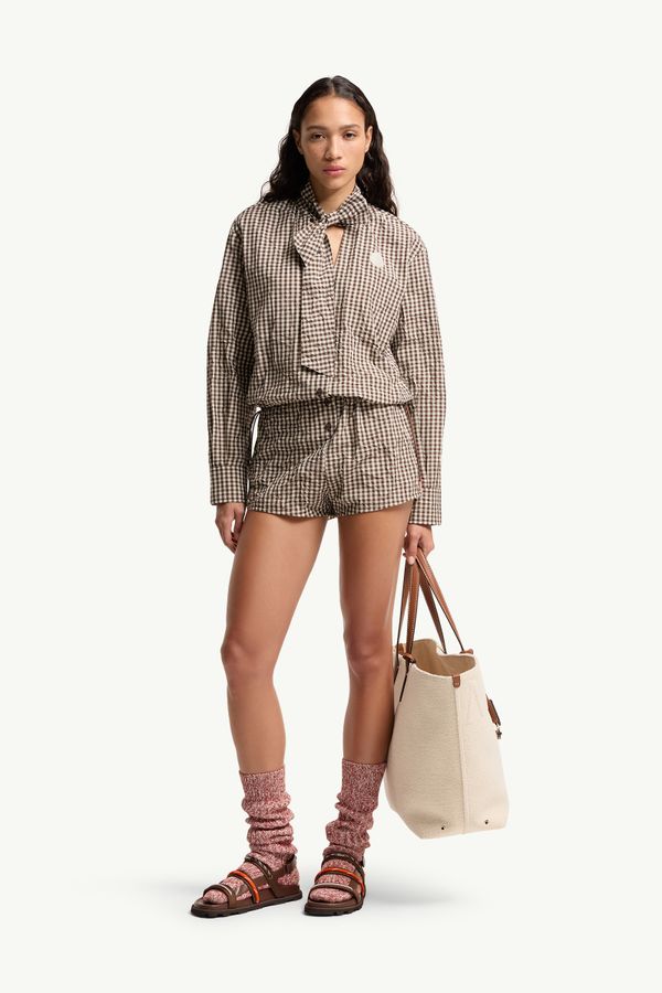 Combinaison vichy avec nœud Femmes Blanc & Marron Moncler 0