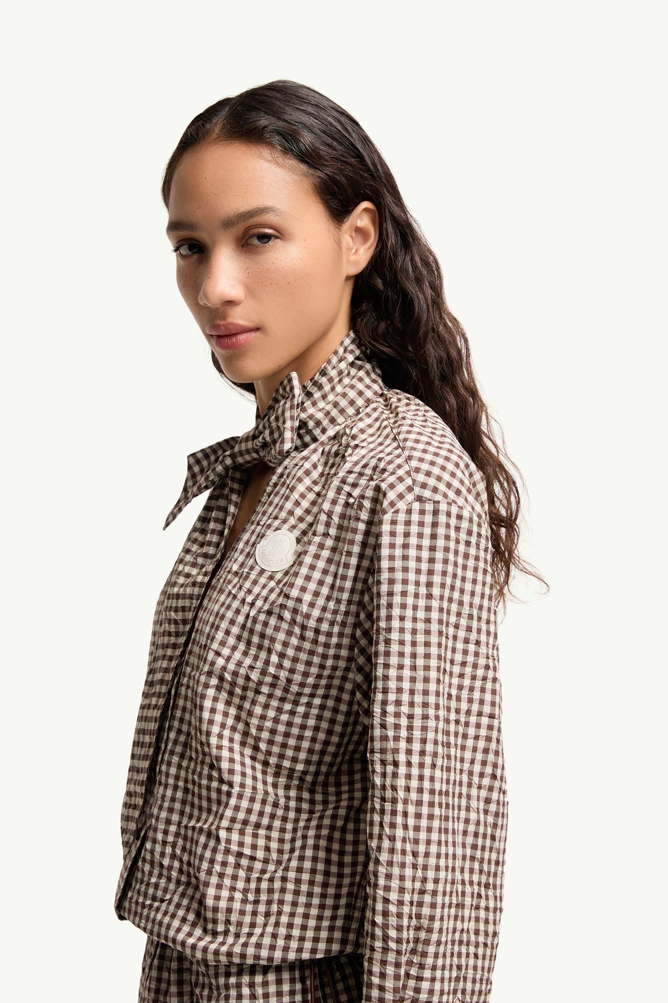 Vichy Romper with Bow Women White & Brown Moncler 1