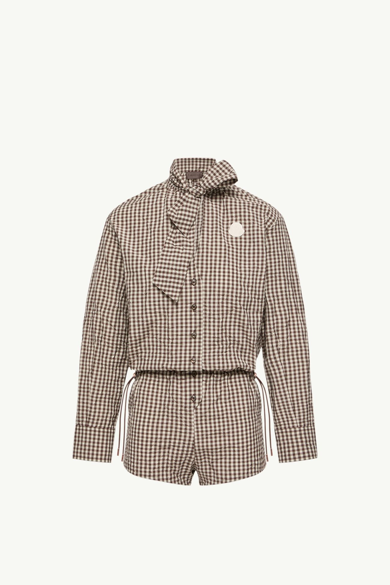 Pelele con lazo y motivo vichy Mujer Marrón & Blanco Moncler 2
