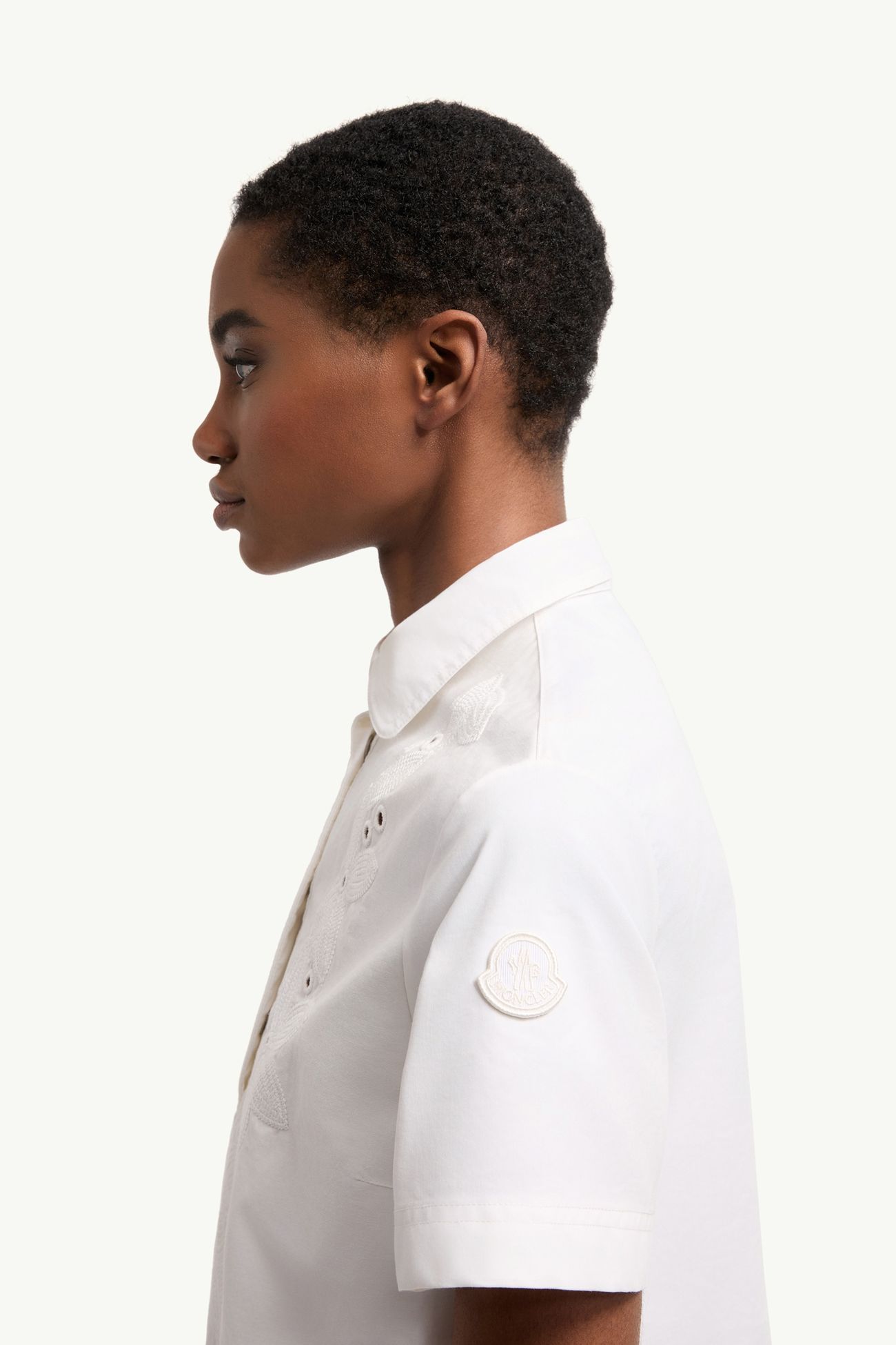 Vestido camisero bordado Mujer Blanco Moncler 1