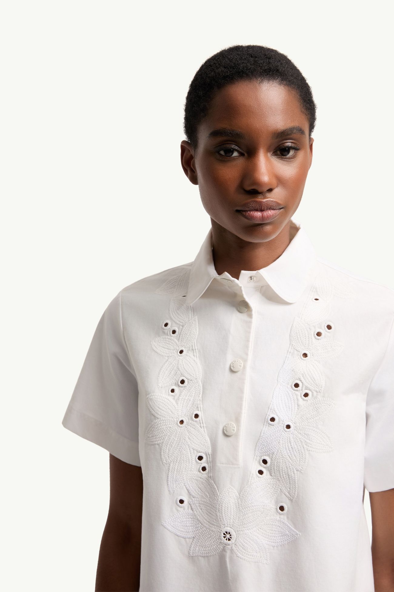Embroidered Shirt Dress Women White Moncler 6