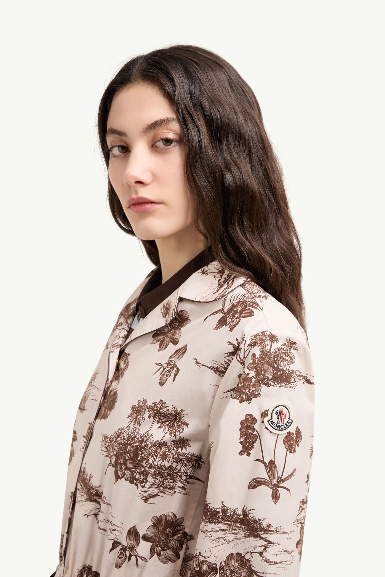 女士及膝花卉印花衬衫连衣裙 女士 象牙白 Moncler 1