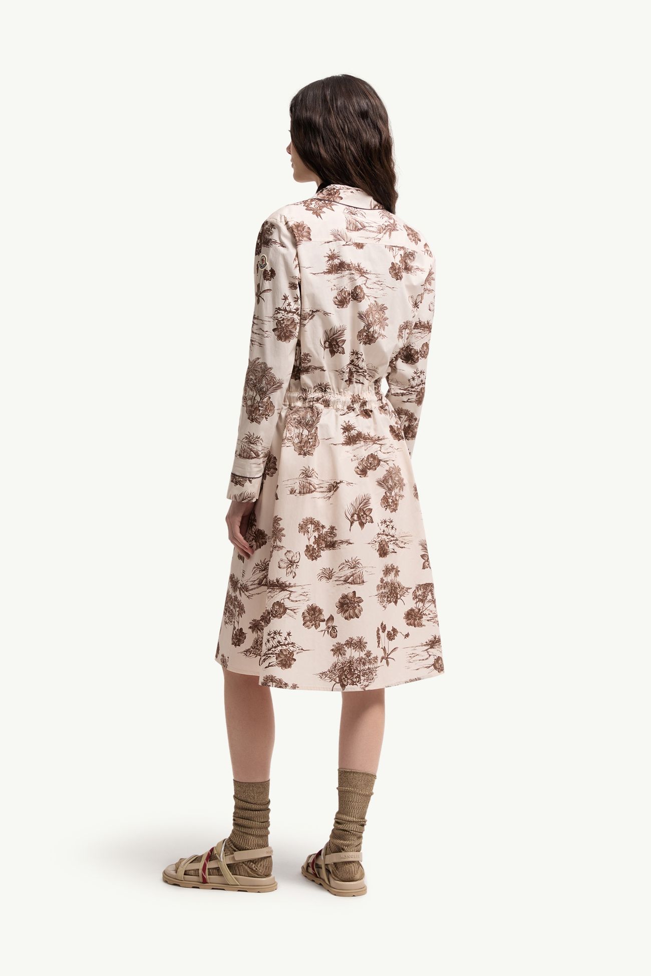 Robe chemise florale longueur genou Femmes Blanc Ivoire Moncler 4