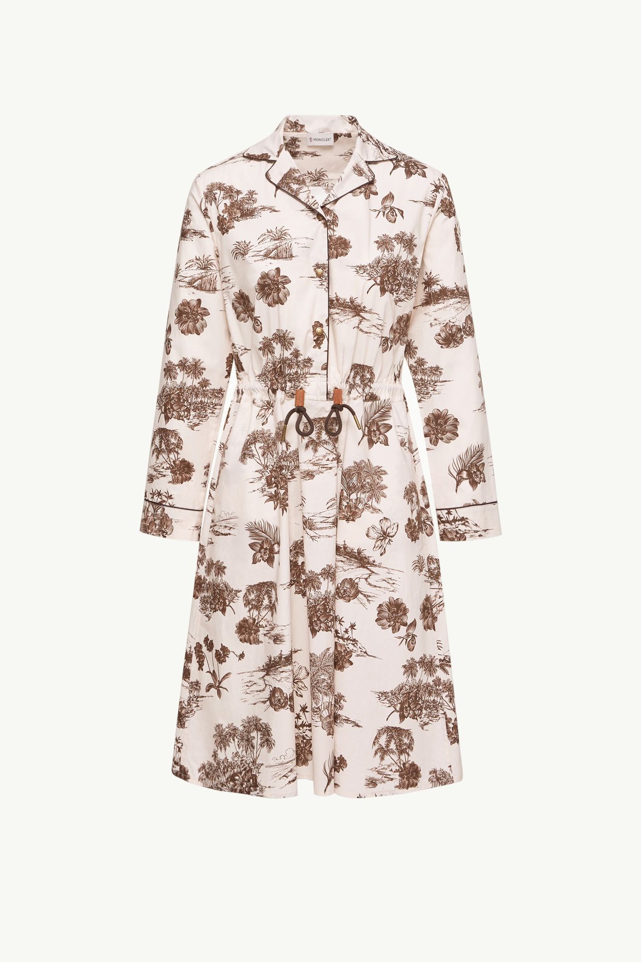 Robe chemise florale longueur genou Femmes Blanc Ivoire Moncler 2