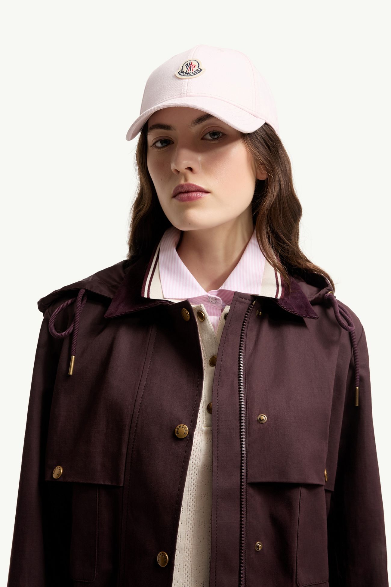 Gorra de béisbol de gabardina Mujer Rosado claro Moncler 1