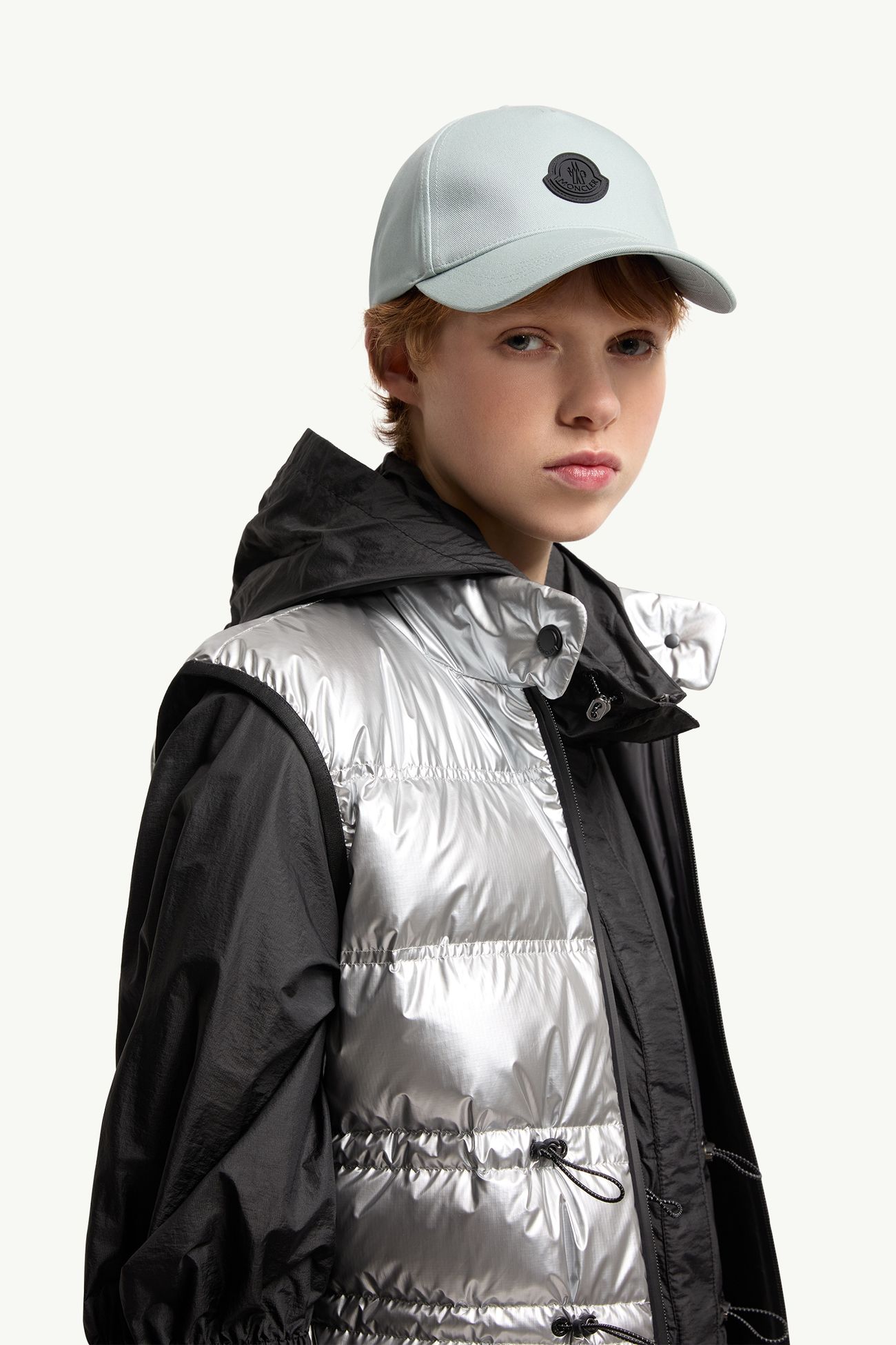 Gorra de béisbol de gabardina de algodón Mujer Verde Agua Moncler 1