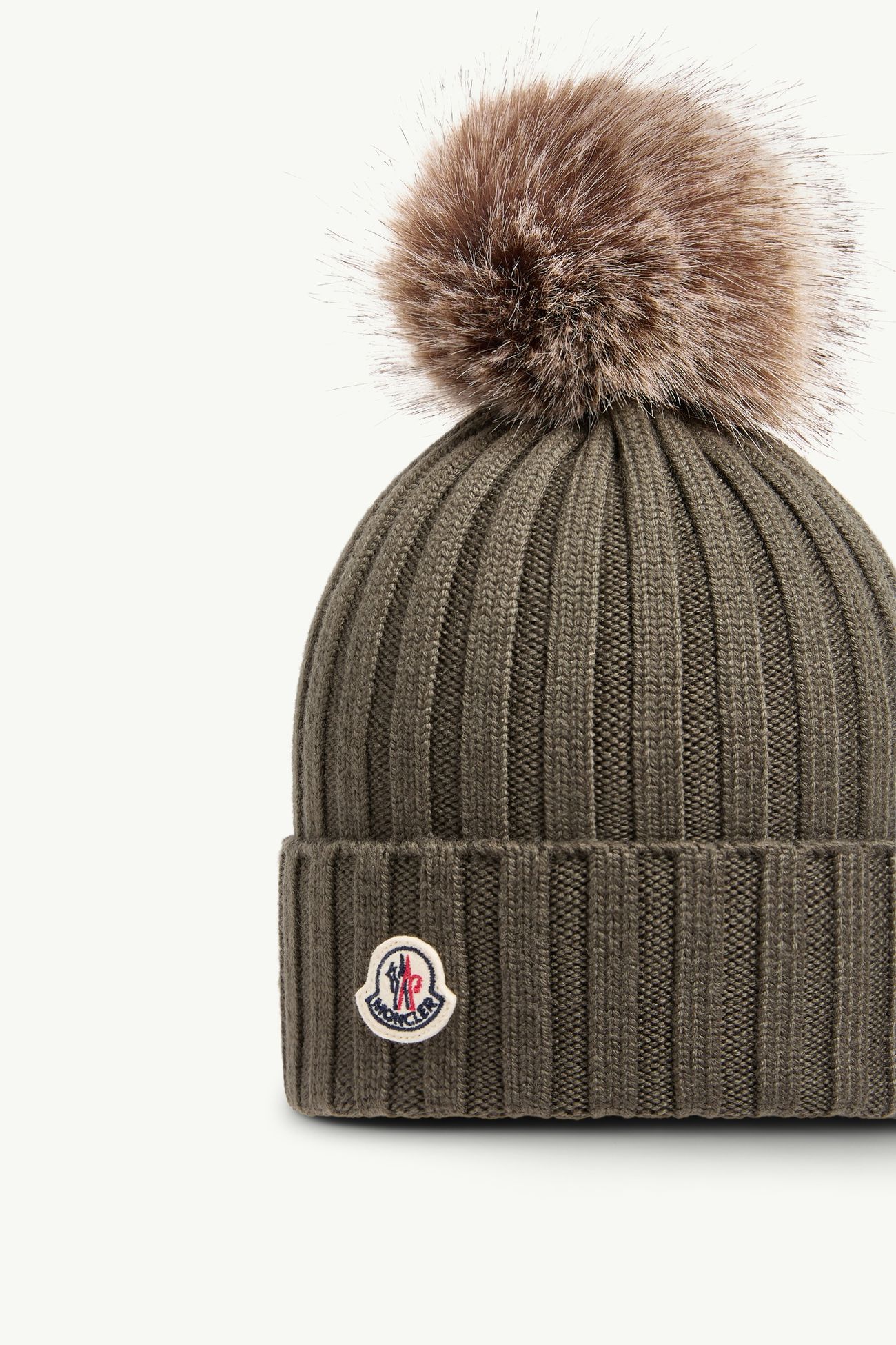 Berretto in lana con pon pon Donna Verde Oliva Moncler 2