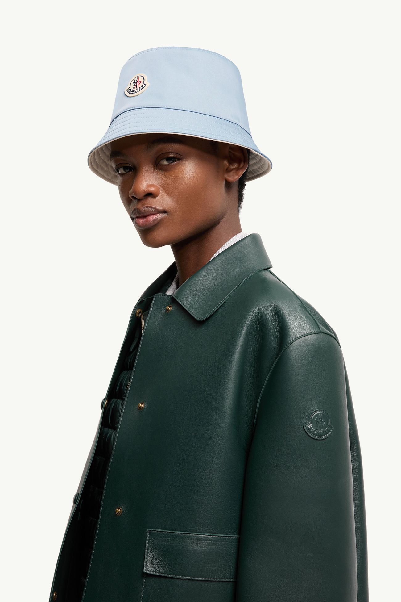 Reversible Bucket Hat Women Light Blue Moncler 1