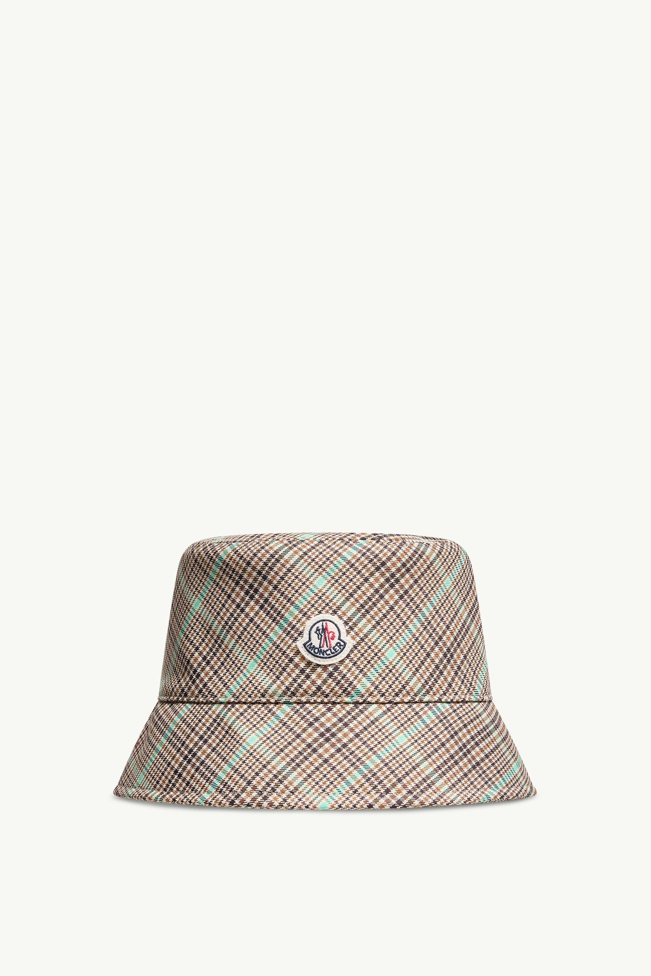Checked Bucket Hat Women Light Brown Moncler 0