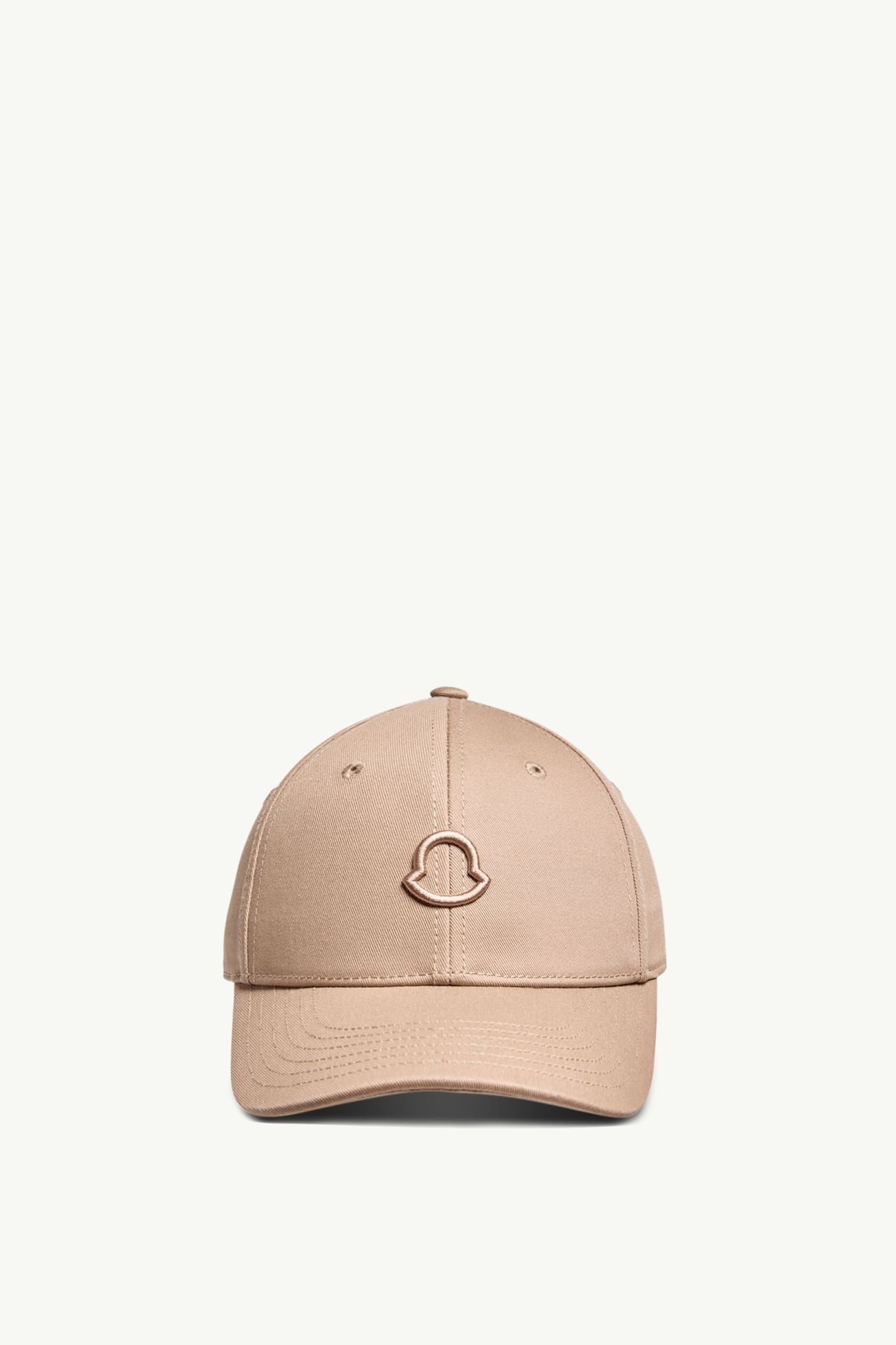 Baseballkappe aus Baumwollgabardine mit Logo Damen Hellbeige Moncler 0