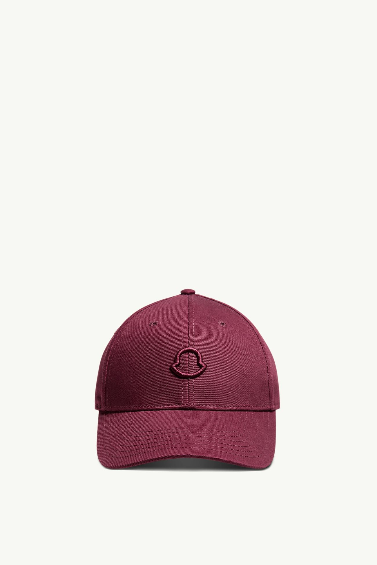 Gorra de béisbol de gabardina de algodón con logotipo Mujer Burdeos Moncler 0